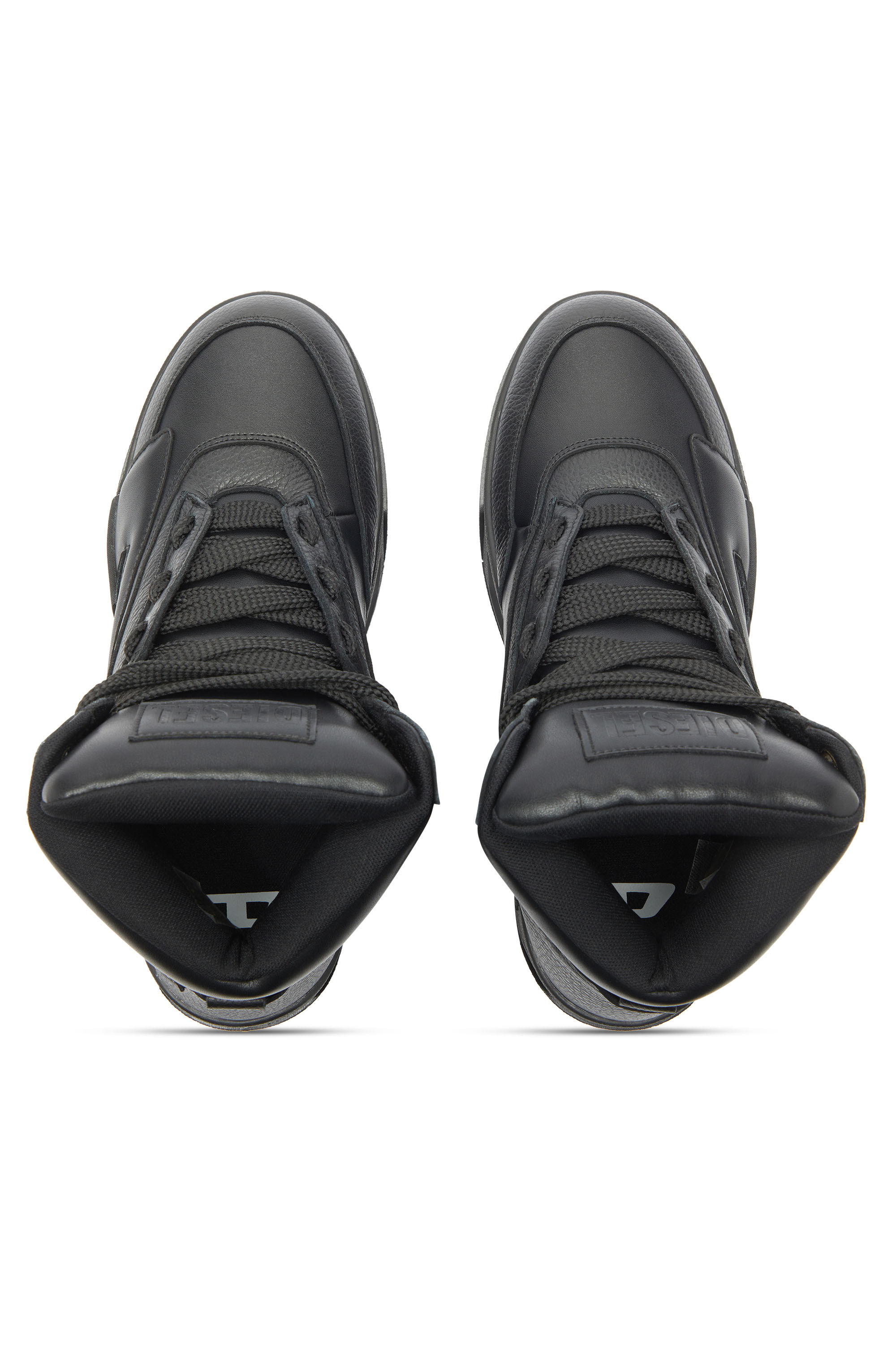 Diesel - S-D-OLLIE MID, S-D-Ollie - Sneakers montantes en cuir avec logo D Homme in Noir - 4