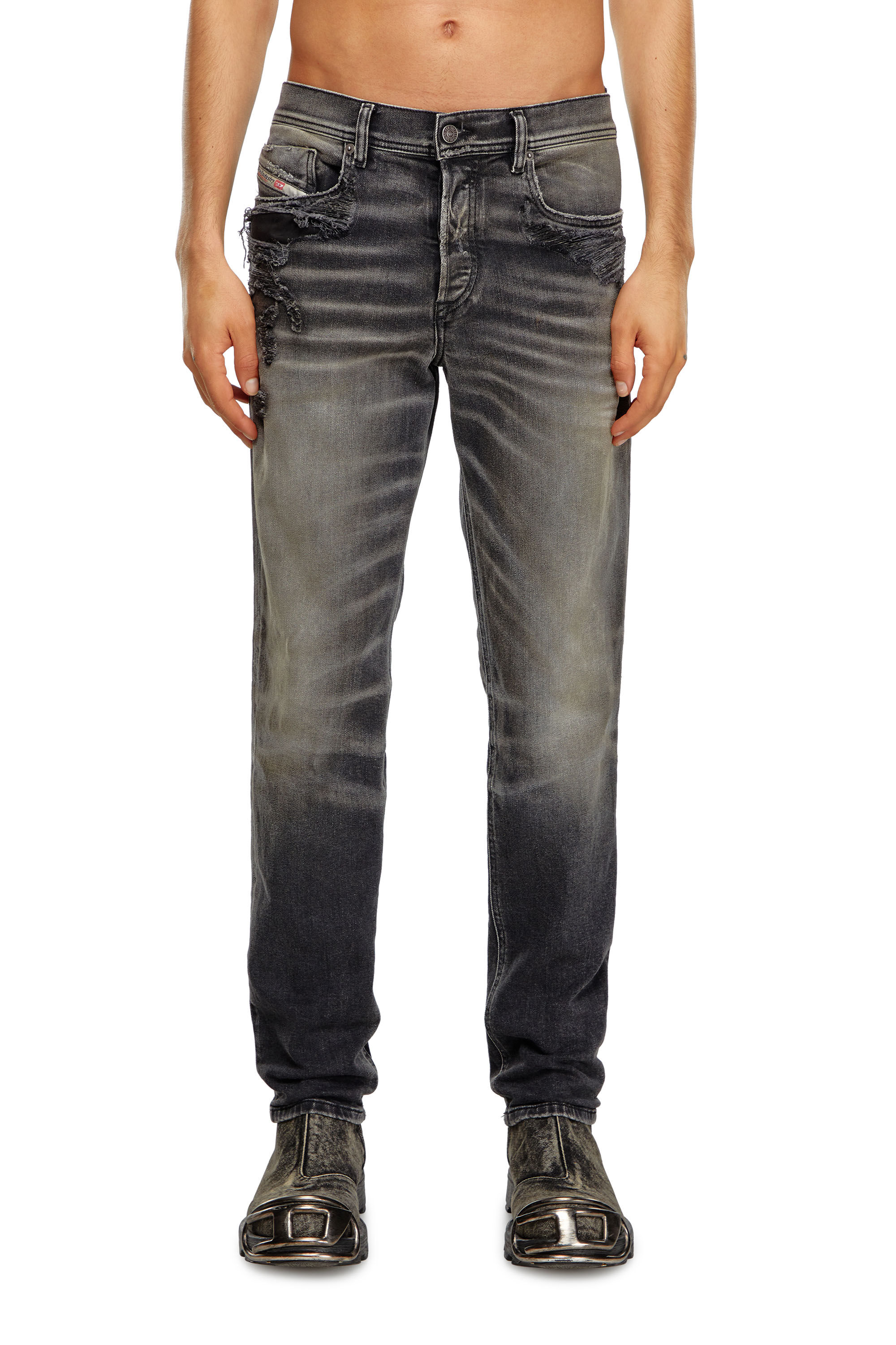 Diesel - Regular Jeans 2023 D-Finitive 09K25 Homme, Noir/Gris foncé - Image 3