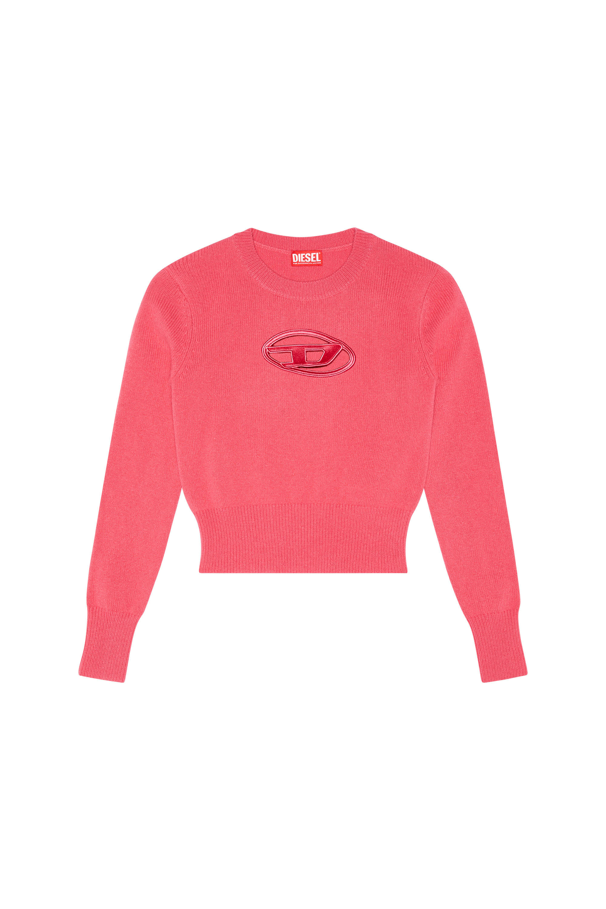 Diesel - M-AREESA, Pull avec logo brodé effet découpé Femme in Rose - 2