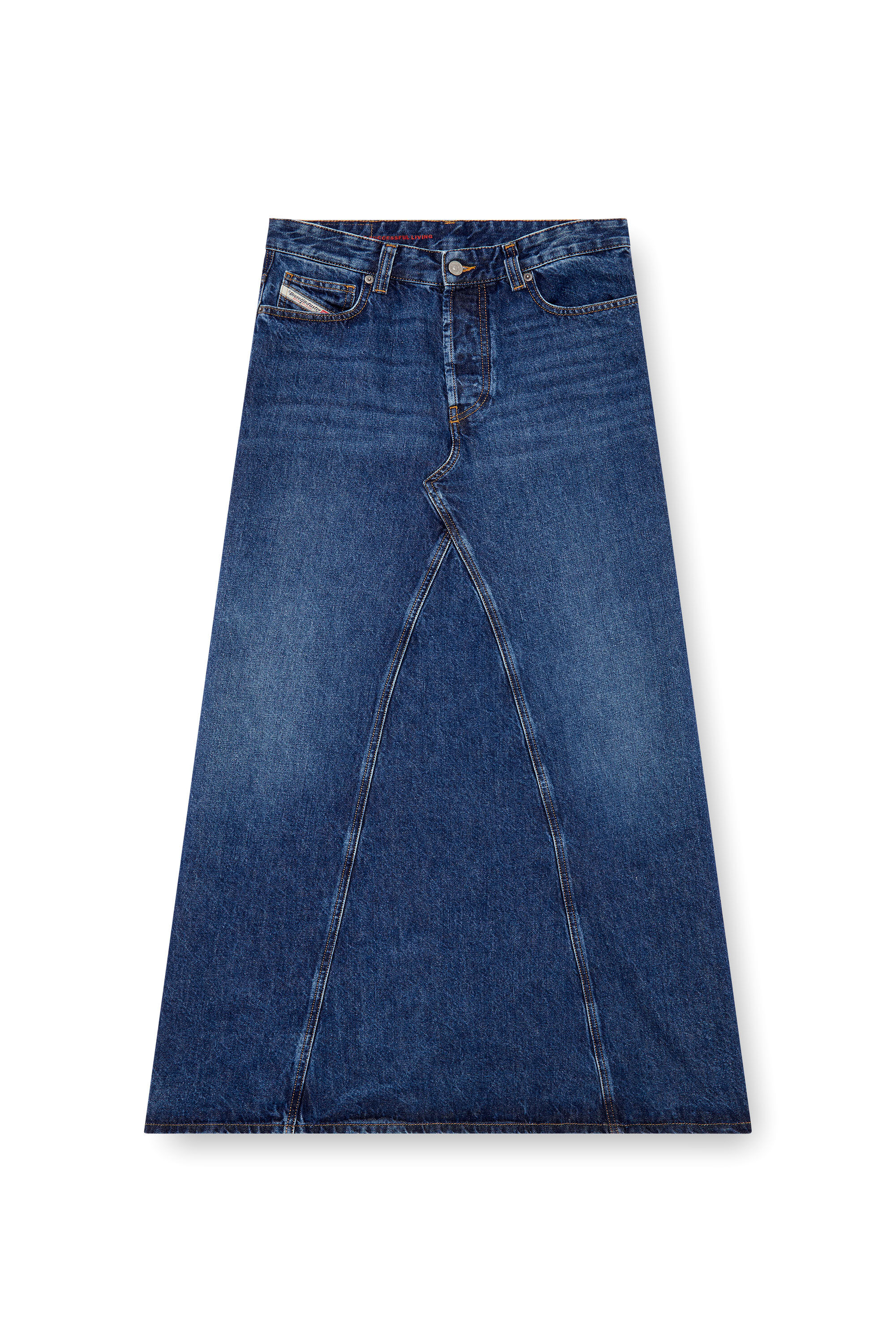 Diesel - DE-PAGO, Jupe longue en denim Femme in Bleu - 1