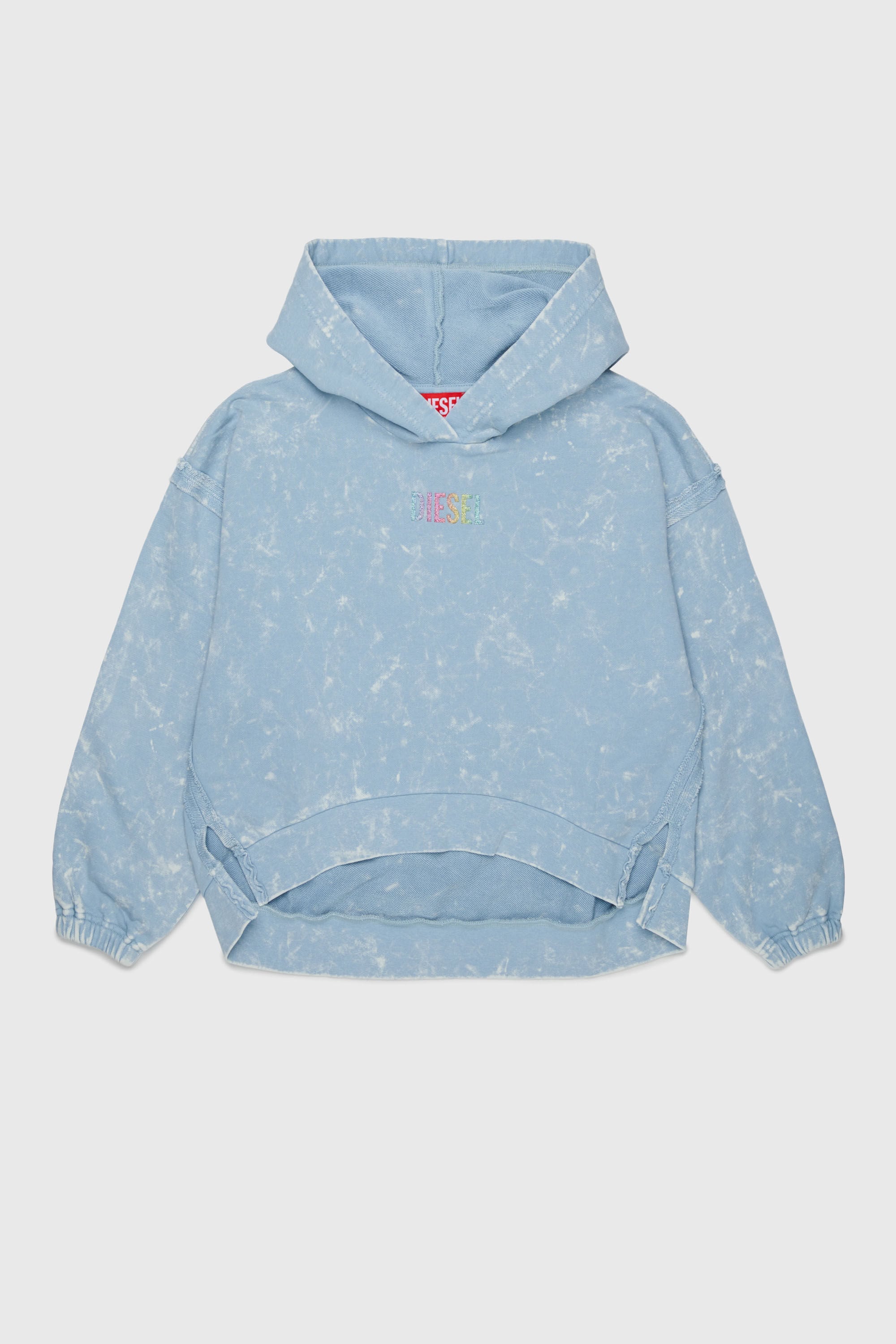 Diesel - SLOXY, Sweat &agrave; effet tie-dye avec logo arc-en-ciel Femme in Bleu - 1