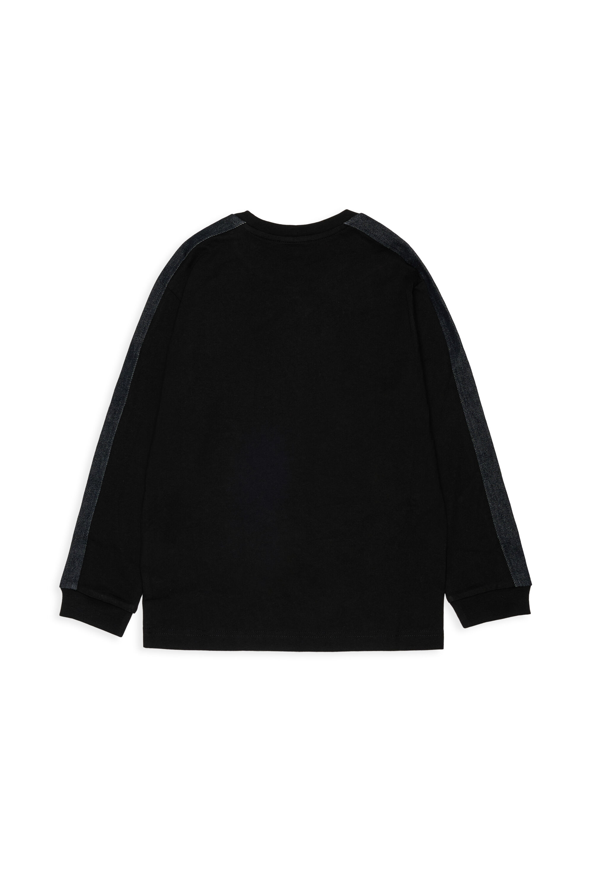 Diesel - TEAN OVER, T-shirt &agrave; manches longues avec logo et bandes contrast&eacute;es Homme in Noir - 2