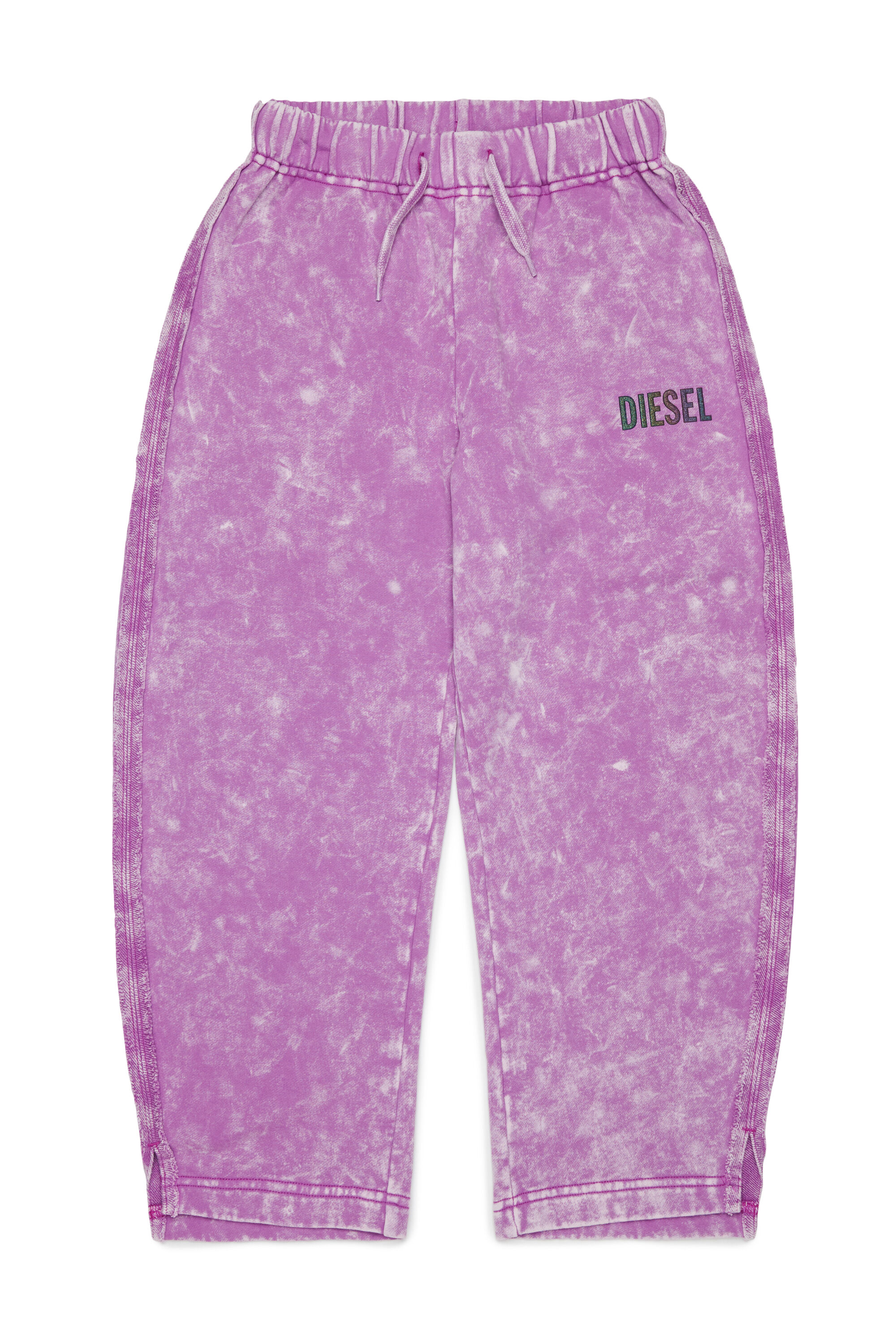 Diesel - PLOXY, Pantalon de surv&ecirc;tement en coton &agrave; effet marbr&eacute; Femme in Violet - 1