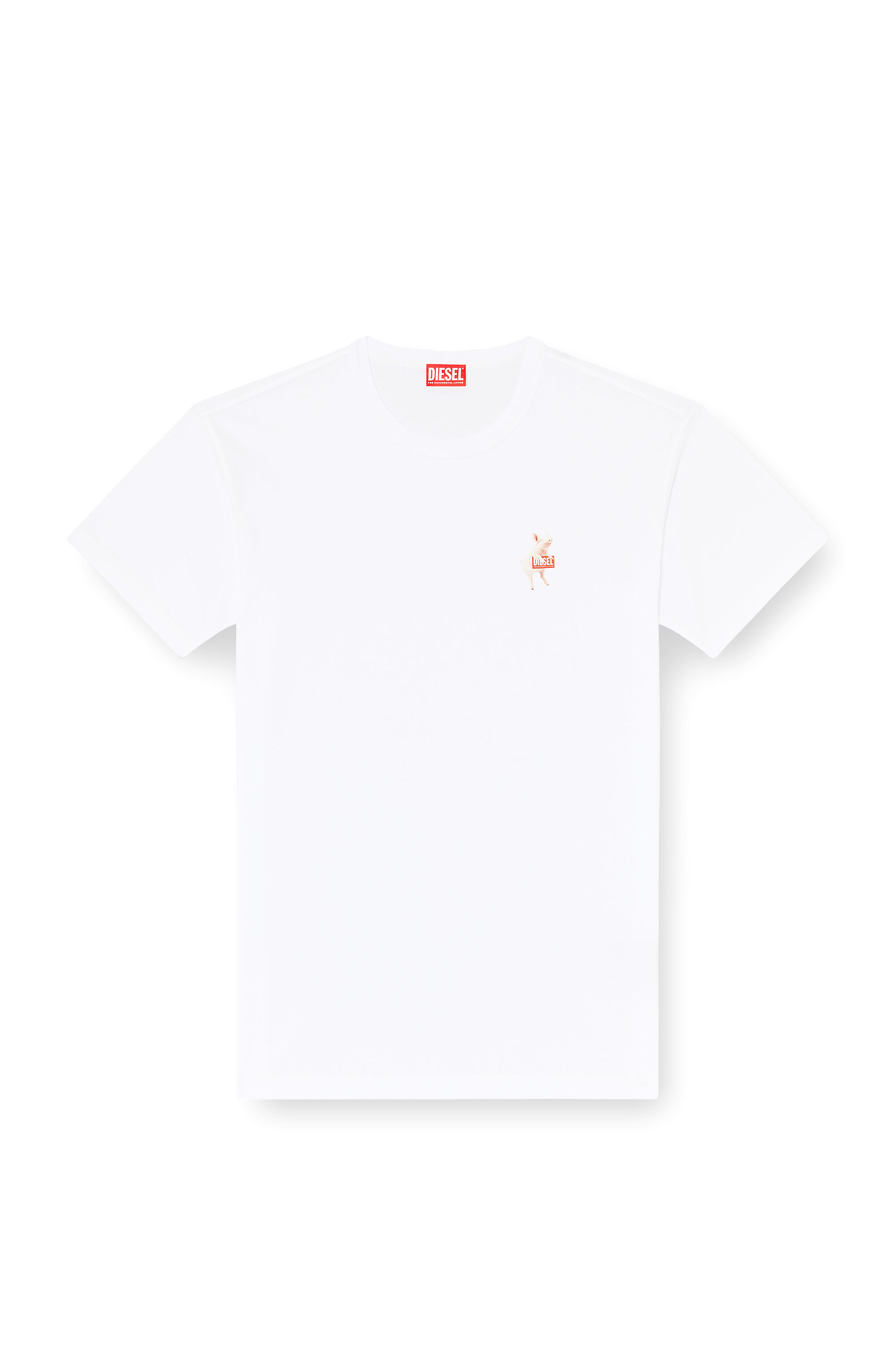 Diesel - T-NORM-V4, T-shirt avec imprim&eacute; cochon et logo Homme in Blanc - 2