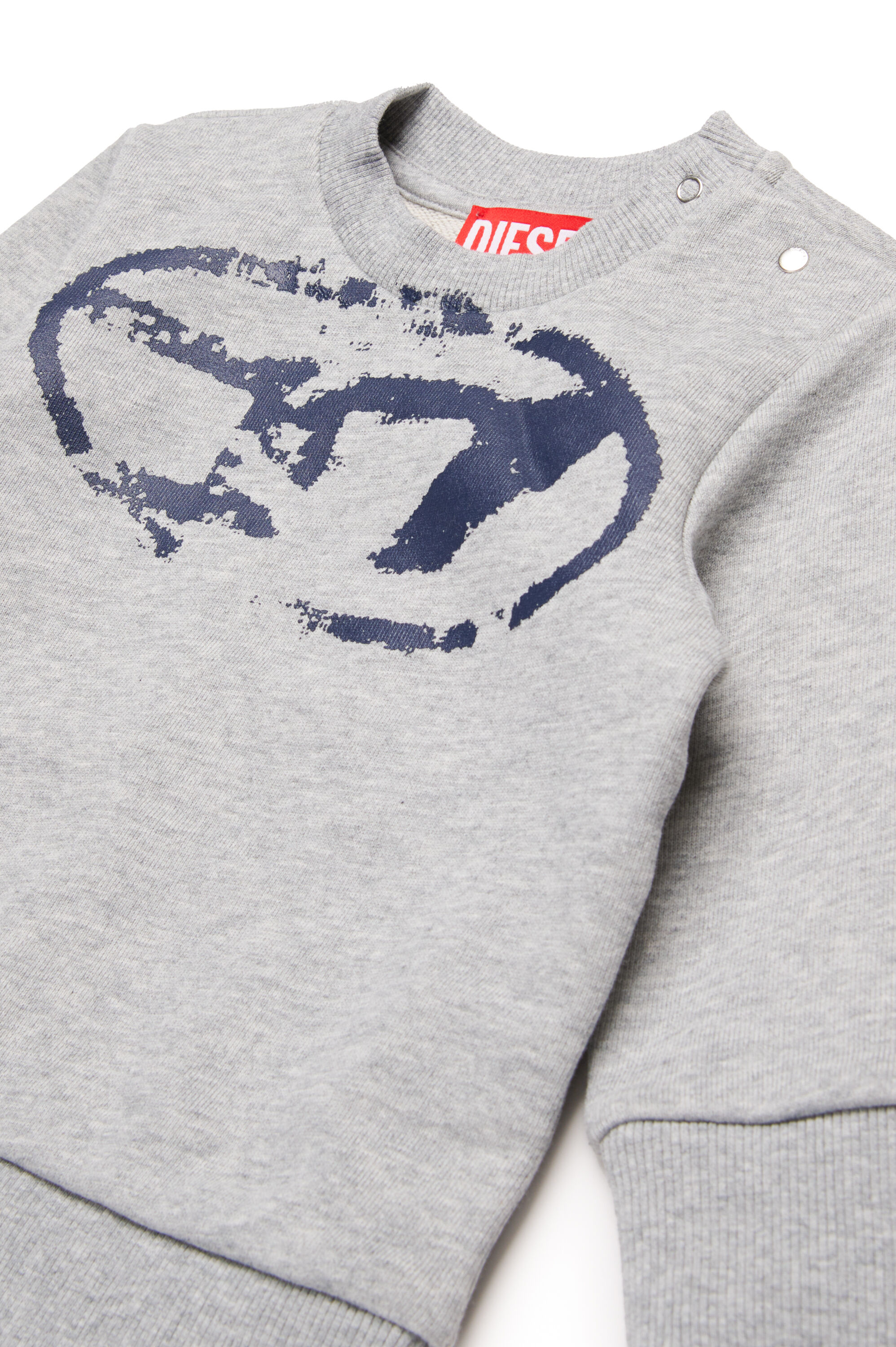 Diesel - SBOXTN5B, Sweat-shirt avec logo Oval D effet vieilli Mixte in Gris - 3
