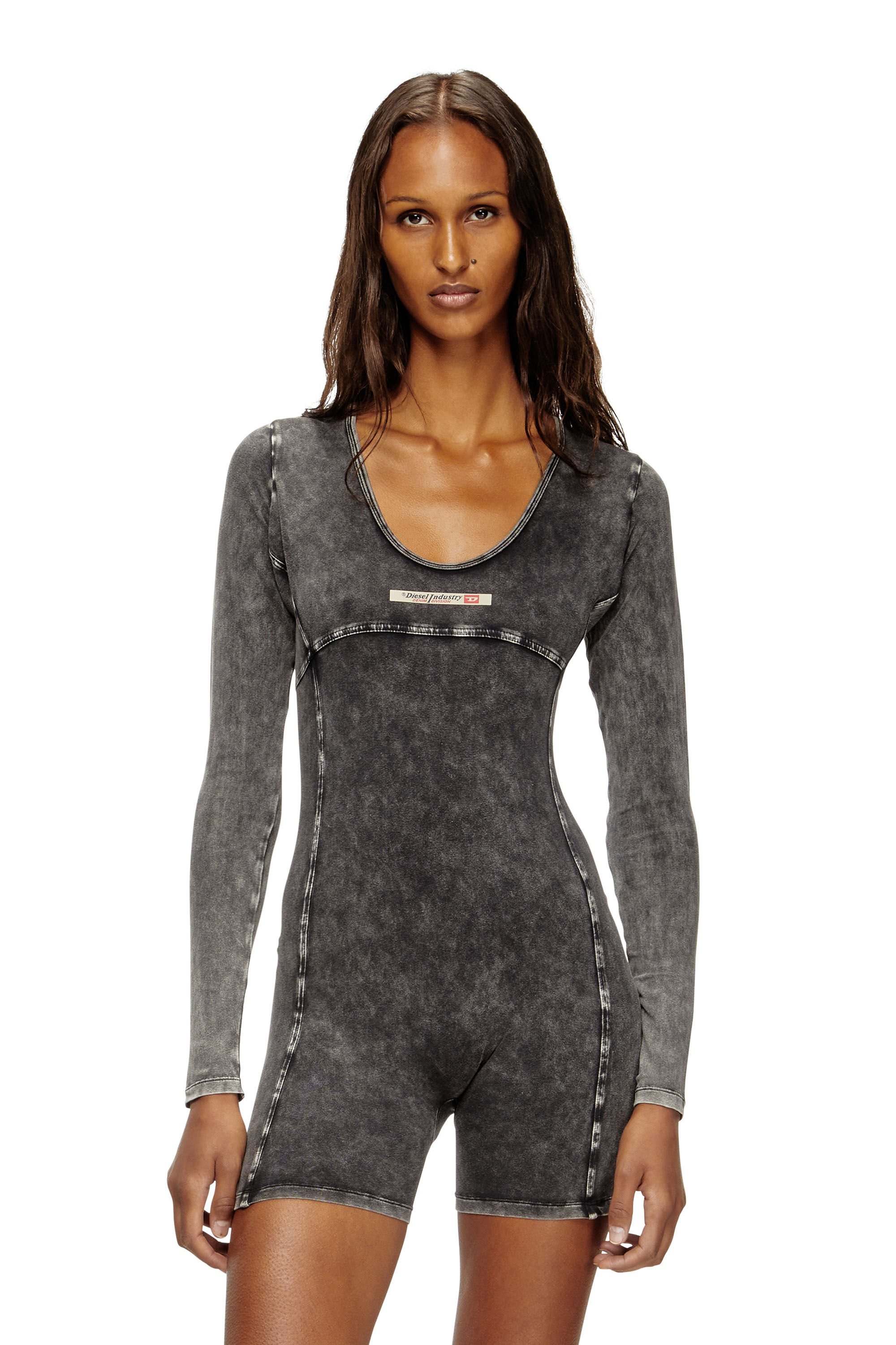 Diesel - KARIM-DNM, Combinaison en jersey effet denim Femme in Noir - 3