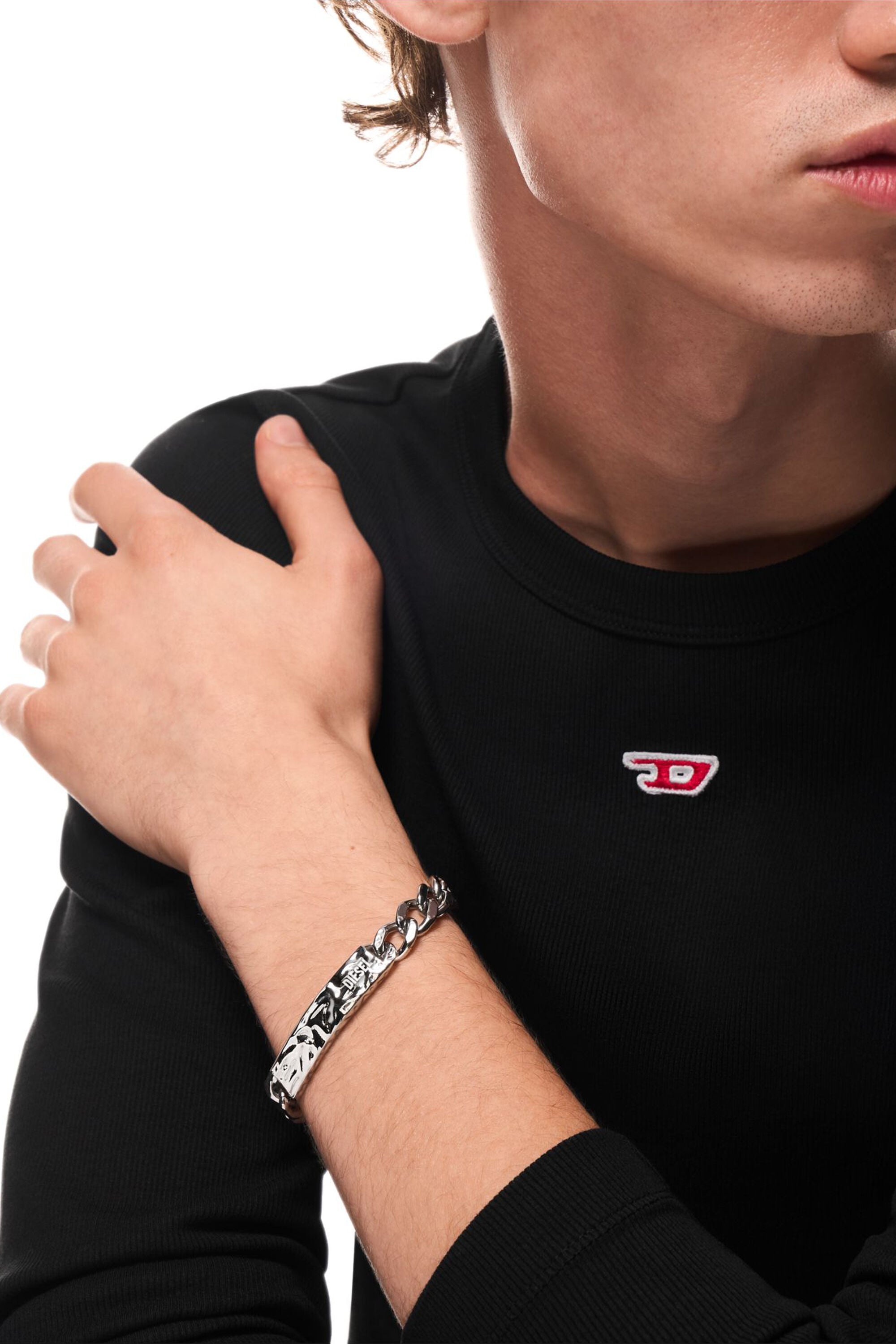 Diesel - DX1732040, Unisex's Stainless Steel ID Bracelet in Silver - 6