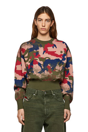 Pull camouflage en maille jacquard