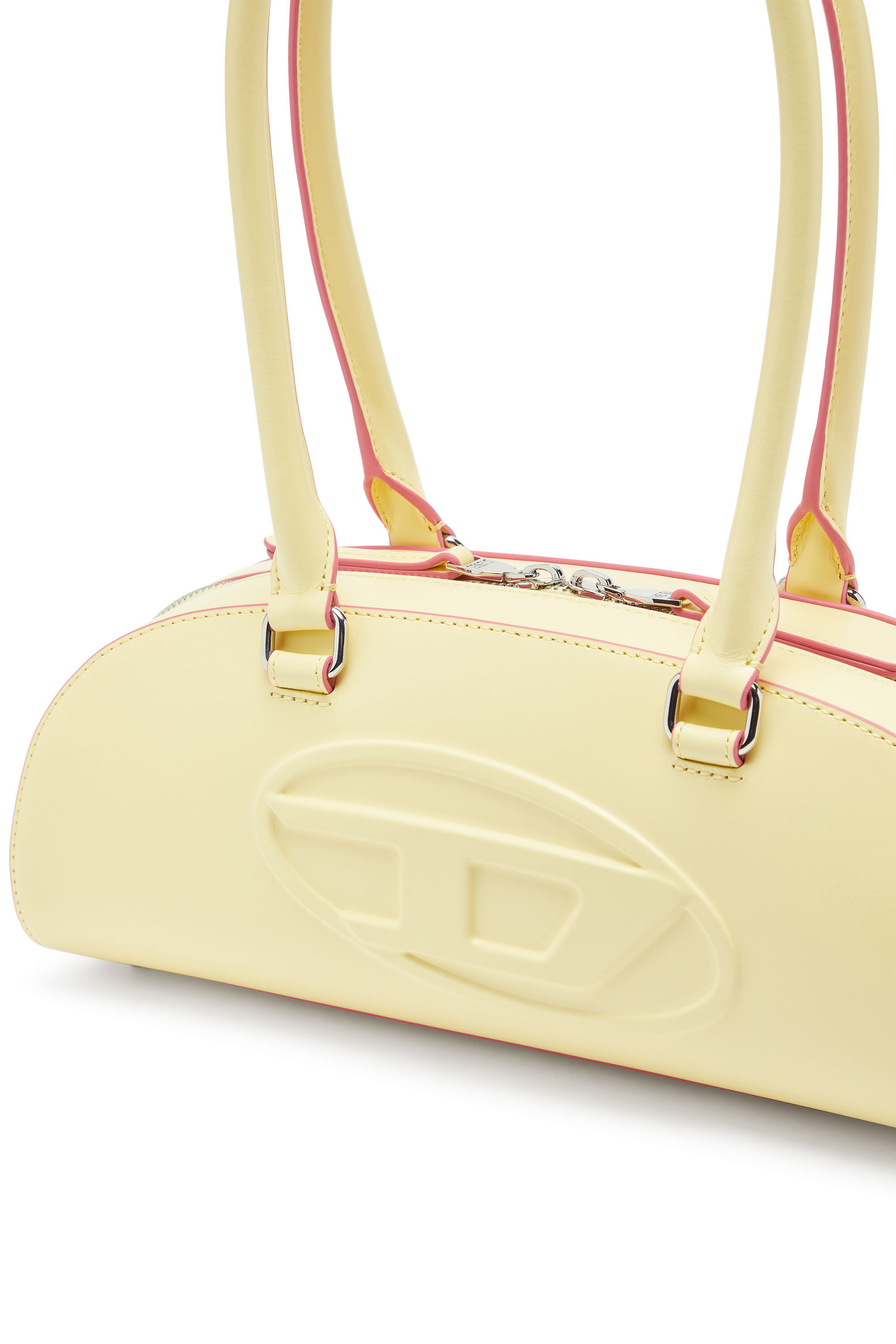 Diesel - 1DR DOME SHOULDER EW, 1DR Dome - Sac bowling allong&eacute; en cuir Femme in Jaune - 5