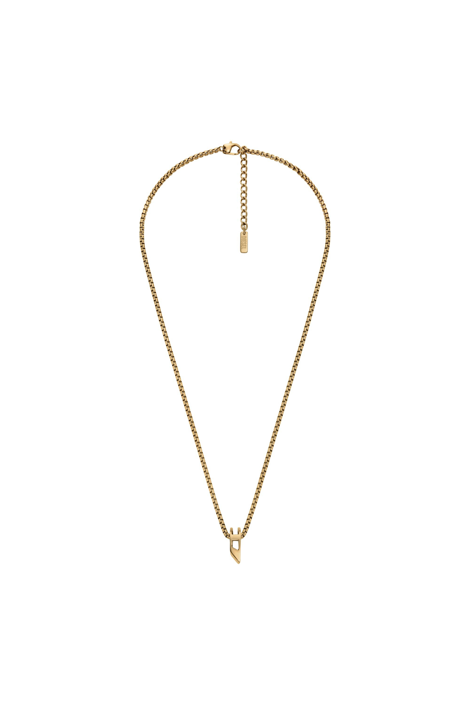 Diesel - DX1670710 JEWELLERY, Collier pendentif en acier inoxydable Mixte in Dor&eacute; - 1