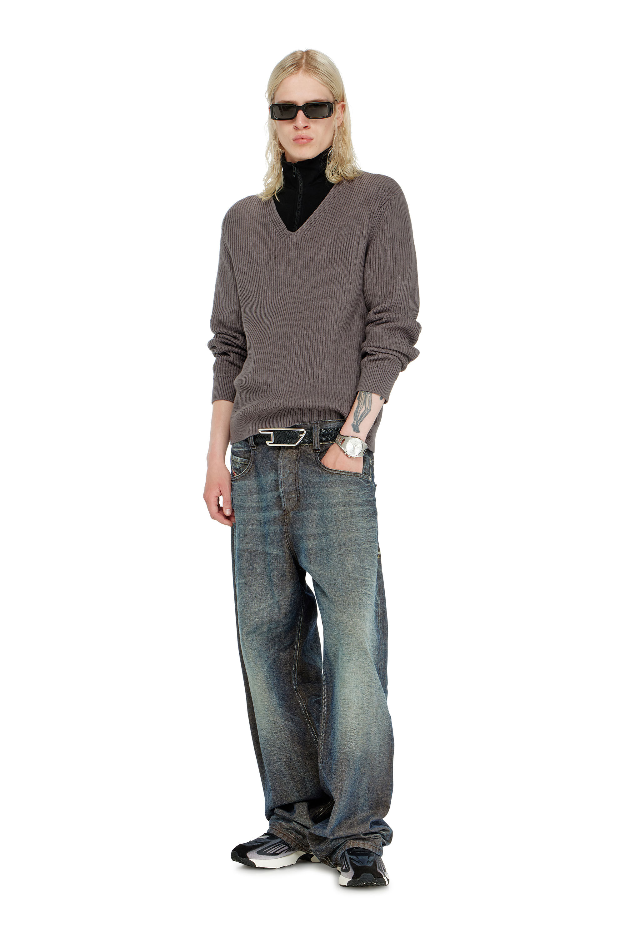 Diesel - K-MAMU, Pull &agrave; zip court avec col superpos&eacute; Homme in Polychrome - 1