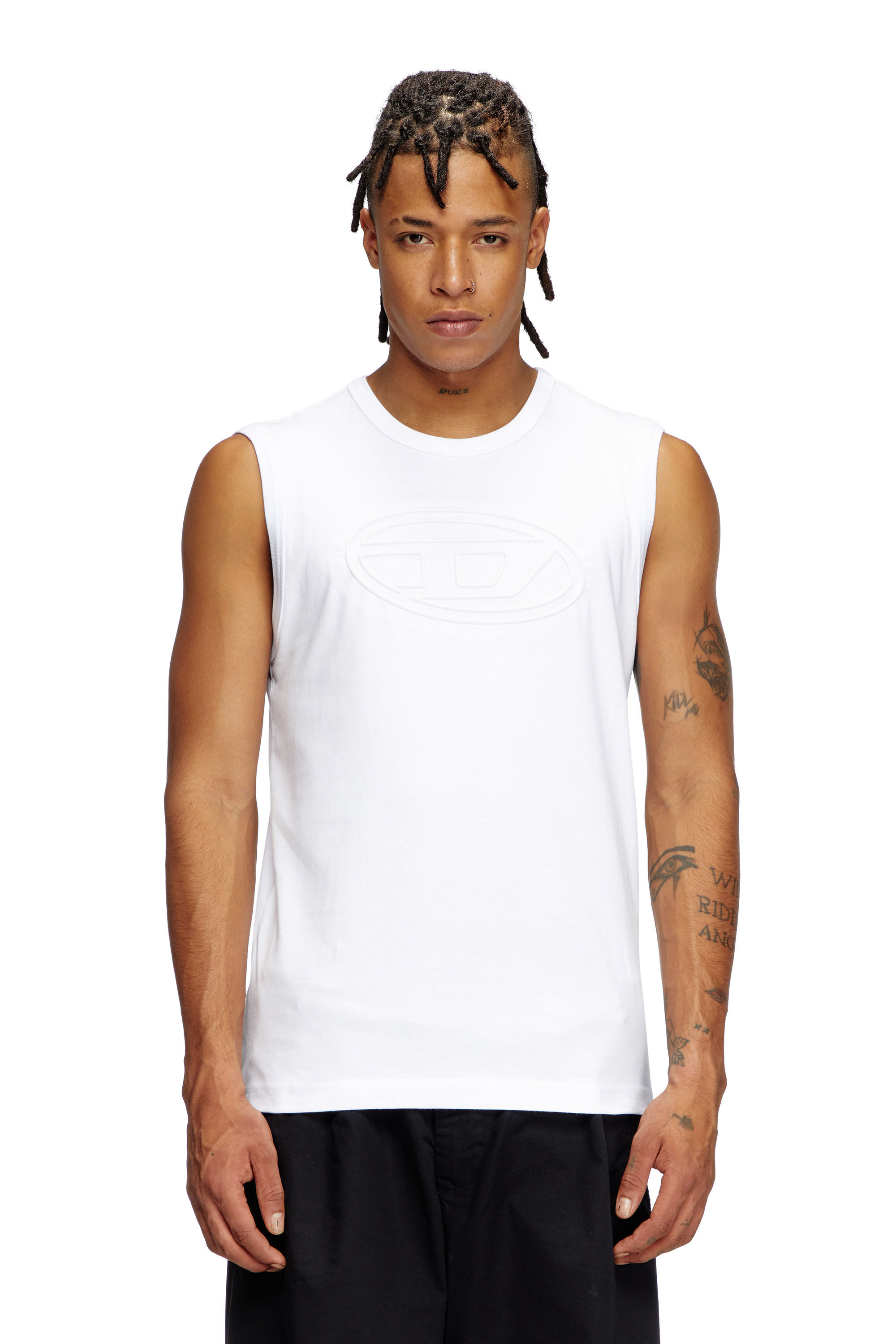 Diesel - T-BISCO-BIGOVAL, Top sans manches Homme in Blanc - 3