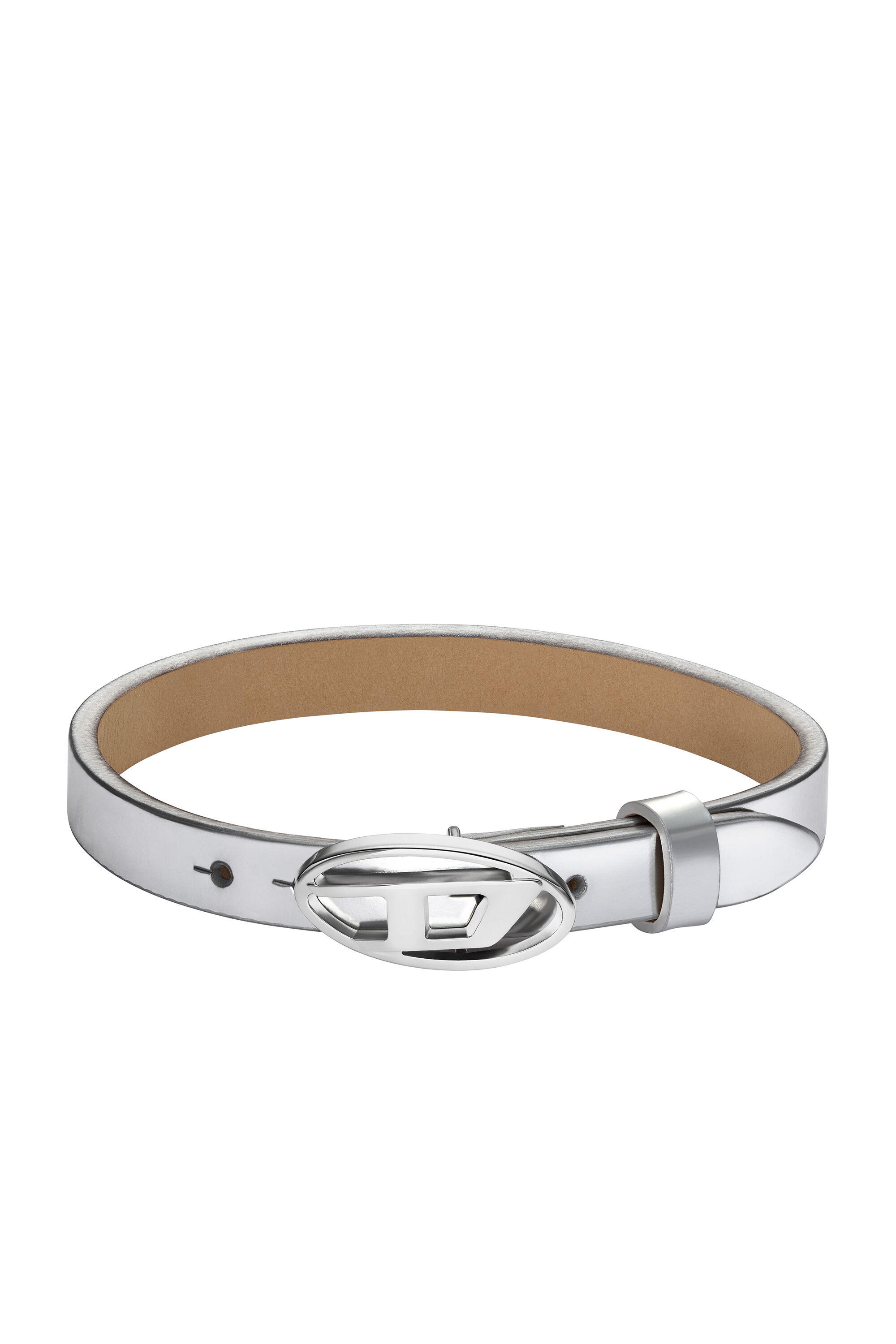 Diesel - DX1518040, Bracelet à superposer en cuir argenté Mixte in Gris argenté - 1