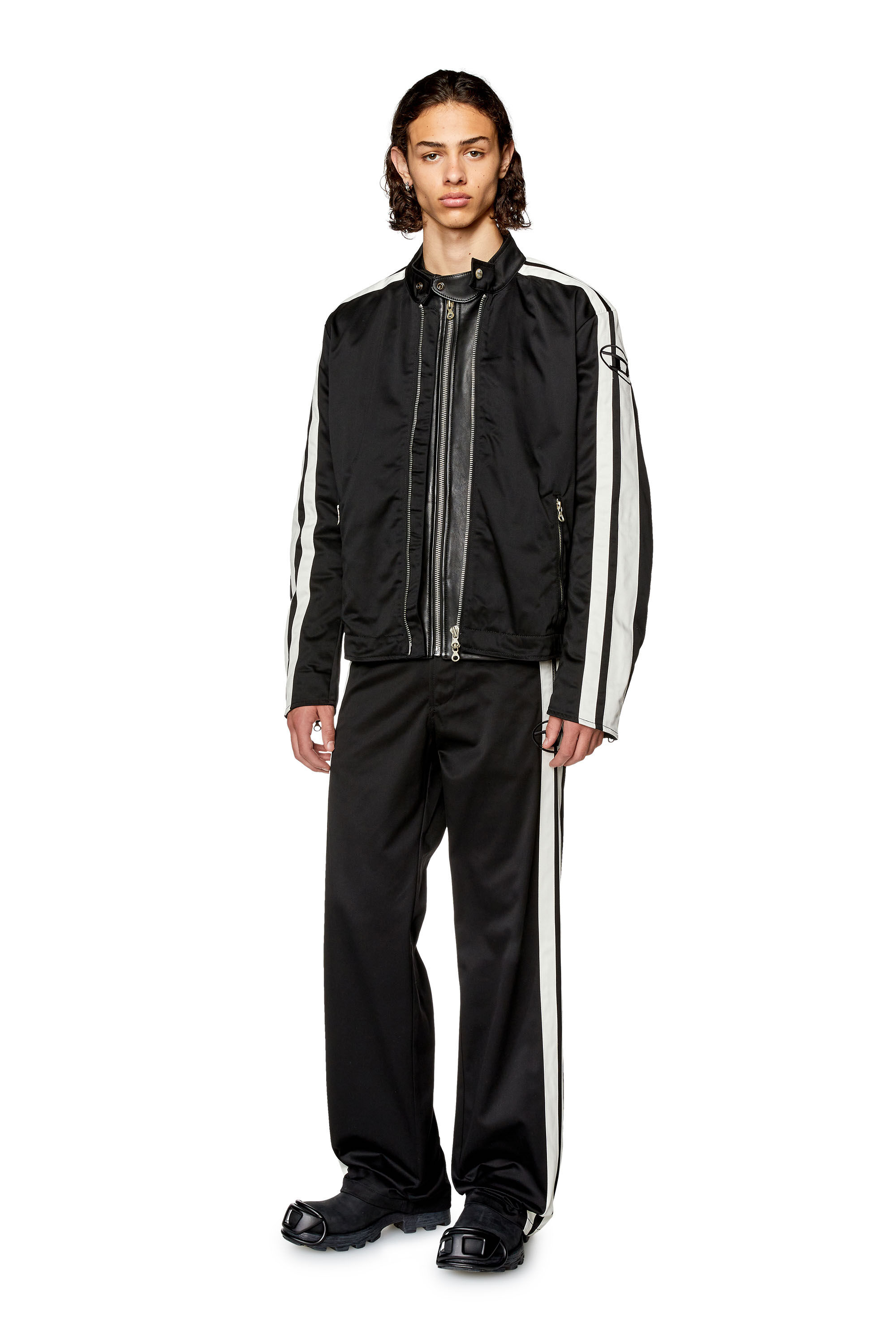 Men's Biker jacket in padded cotton with bands | Multicolor | Diesel