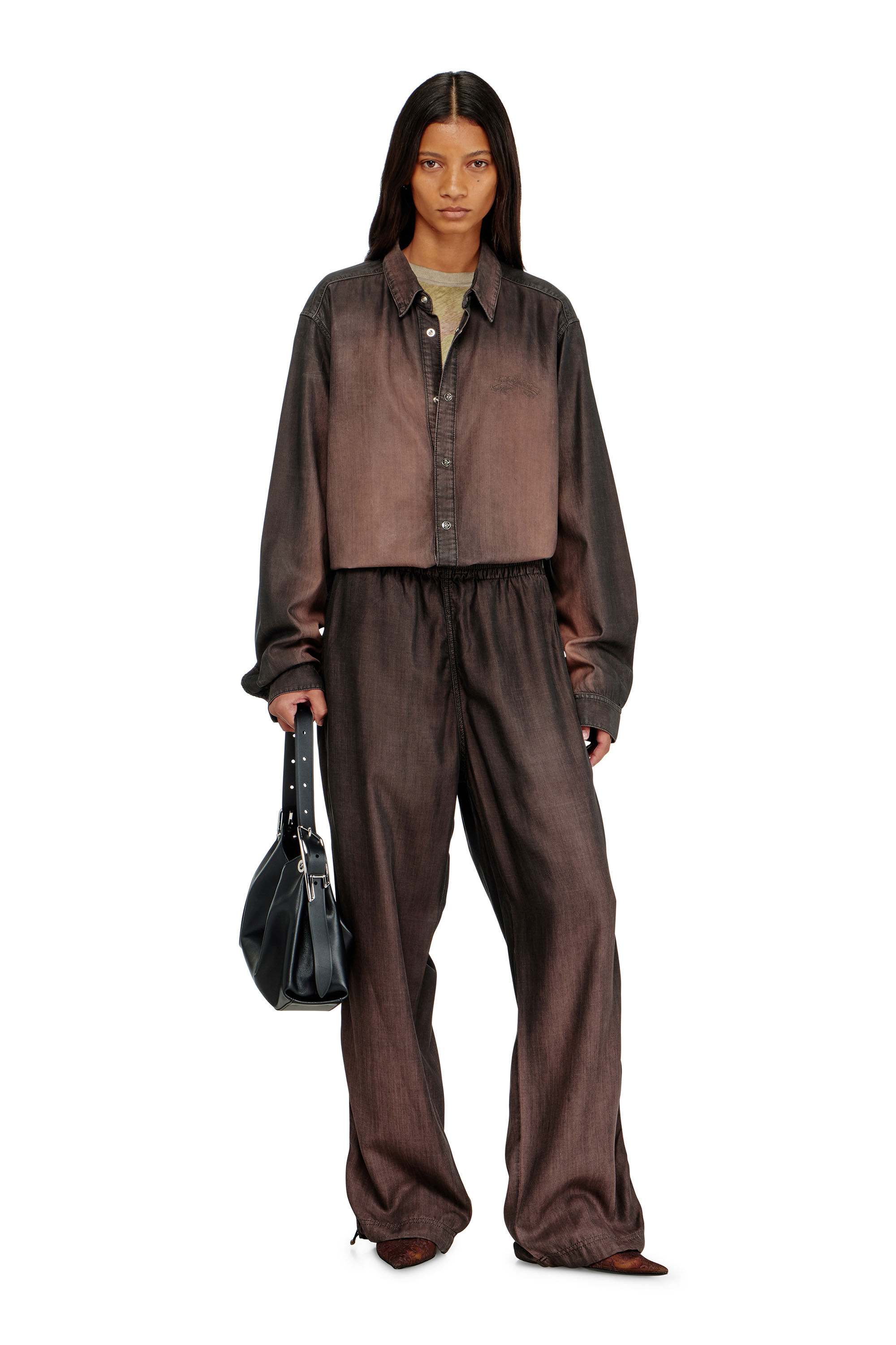 Diesel - Relaxed Jeans D-Roder 068YF Mixte, Marron Fonc&eacute; - Image 5