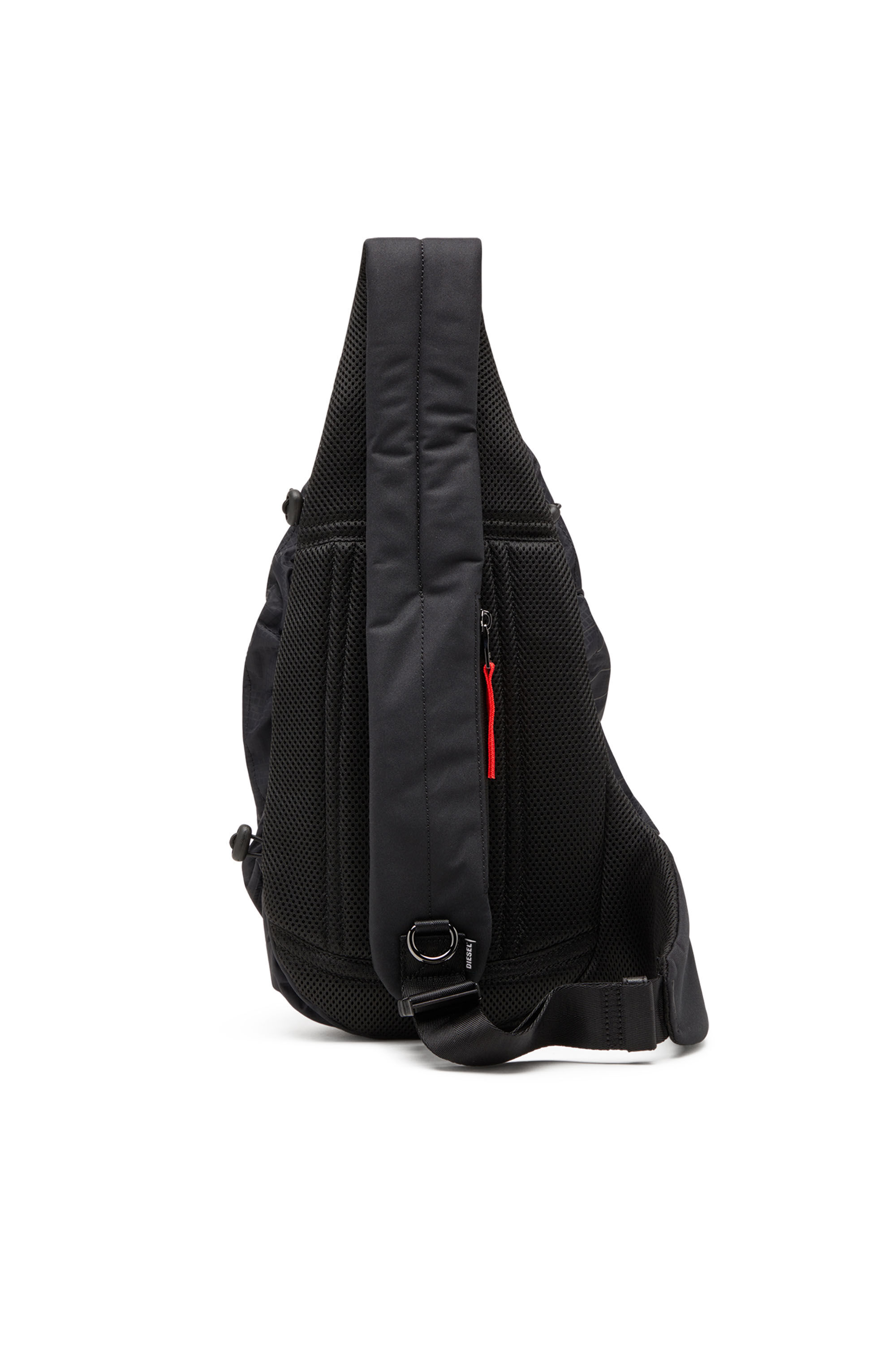 Diesel - ZIP-D SLING BAG X, Zip-D-Sac à dos à bandoulière en jacquard à carreaux Homme in Noir - 3