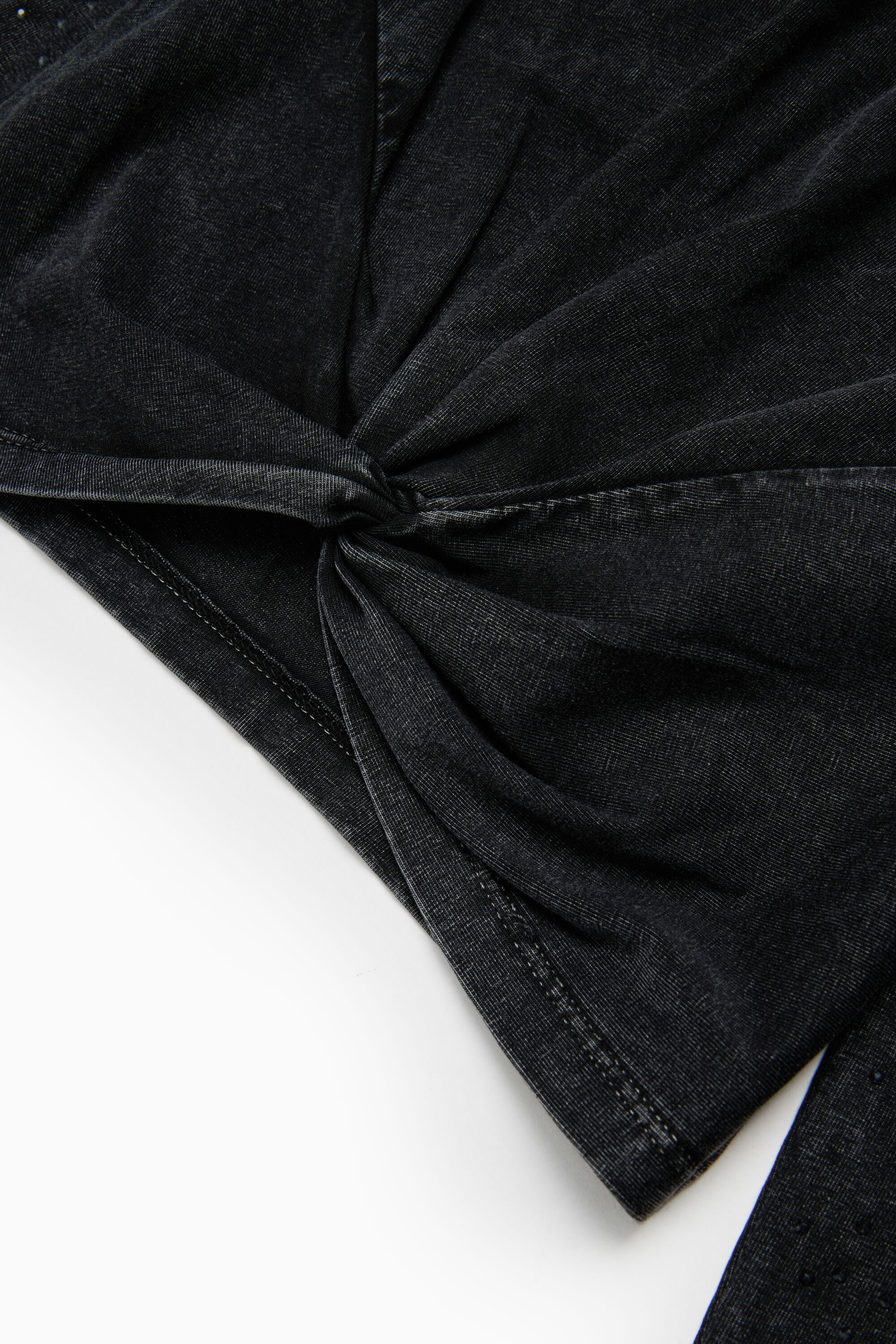Diesel - TKNOT, Top &agrave; ourlet twist avec strass Femme in Noir - 4