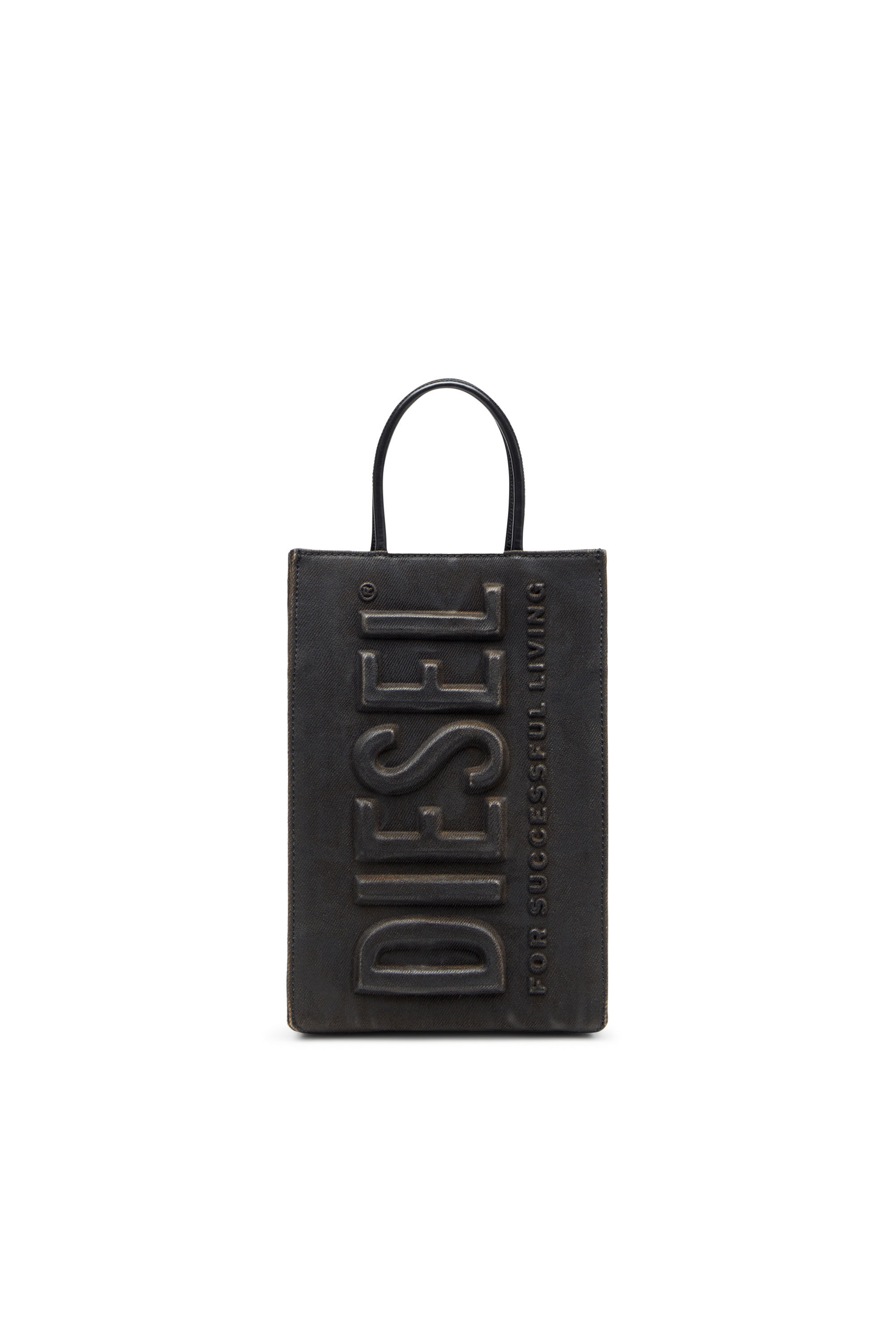 Diesel - LES SHOPPERS SHOPPER M X, Les Shoppers-Sac tote en denim floqué enduit Homme in Noir - 1