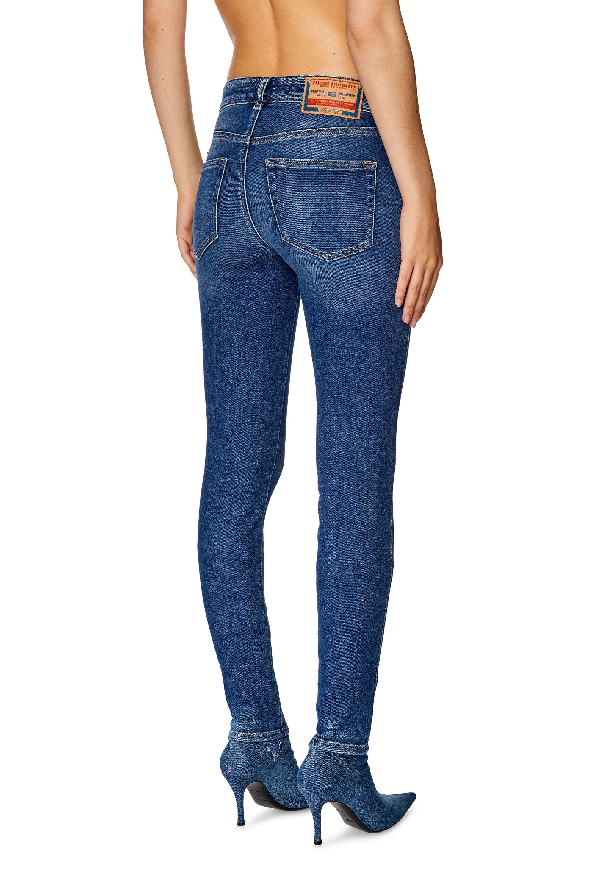 Diesel - Super skinny Jeans 2017 Slandy 09F86, Bleu moyen - Image 4