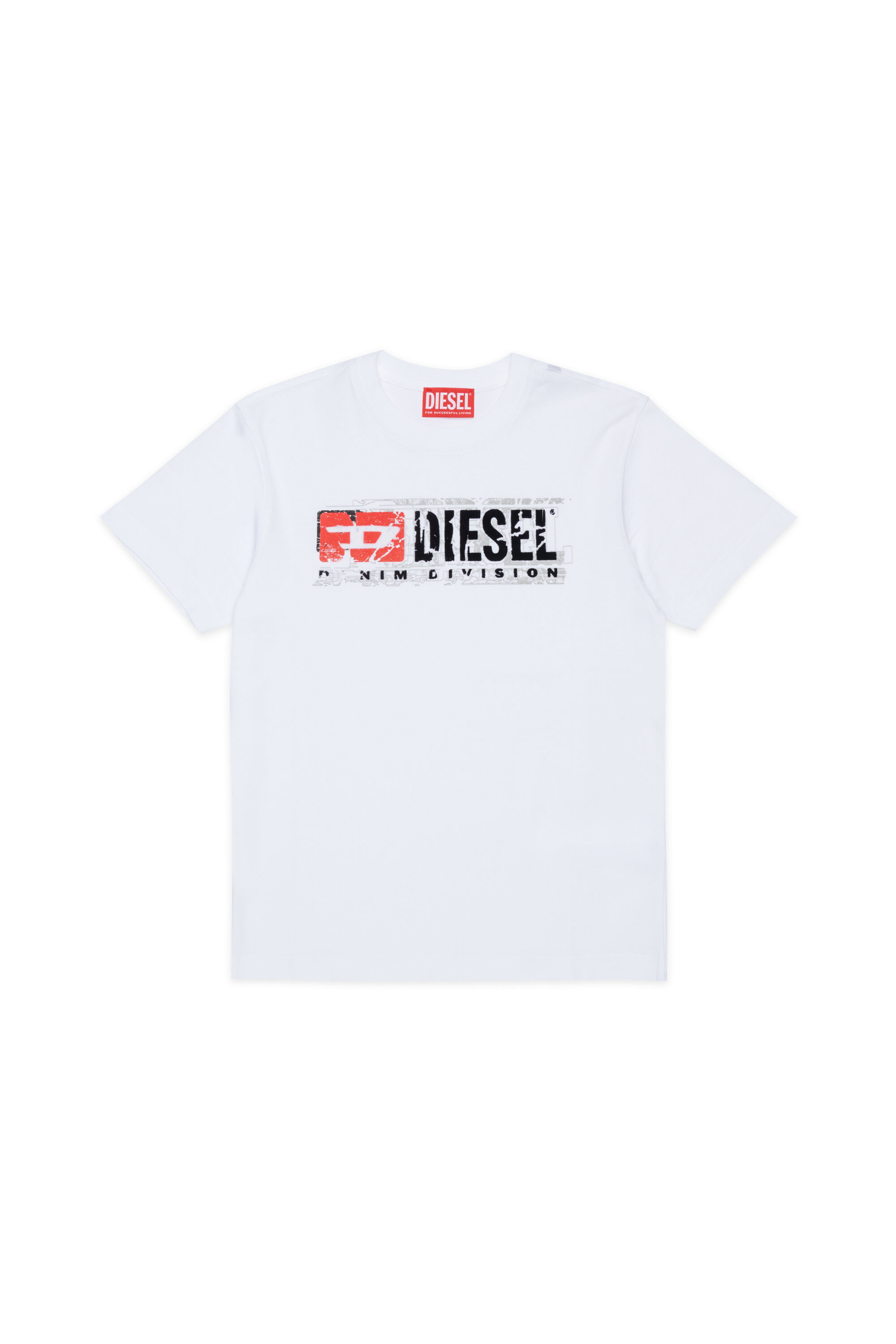 Diesel - TLOMIX, T-shirt avec logo effet distressed Homme in Blanc - 1