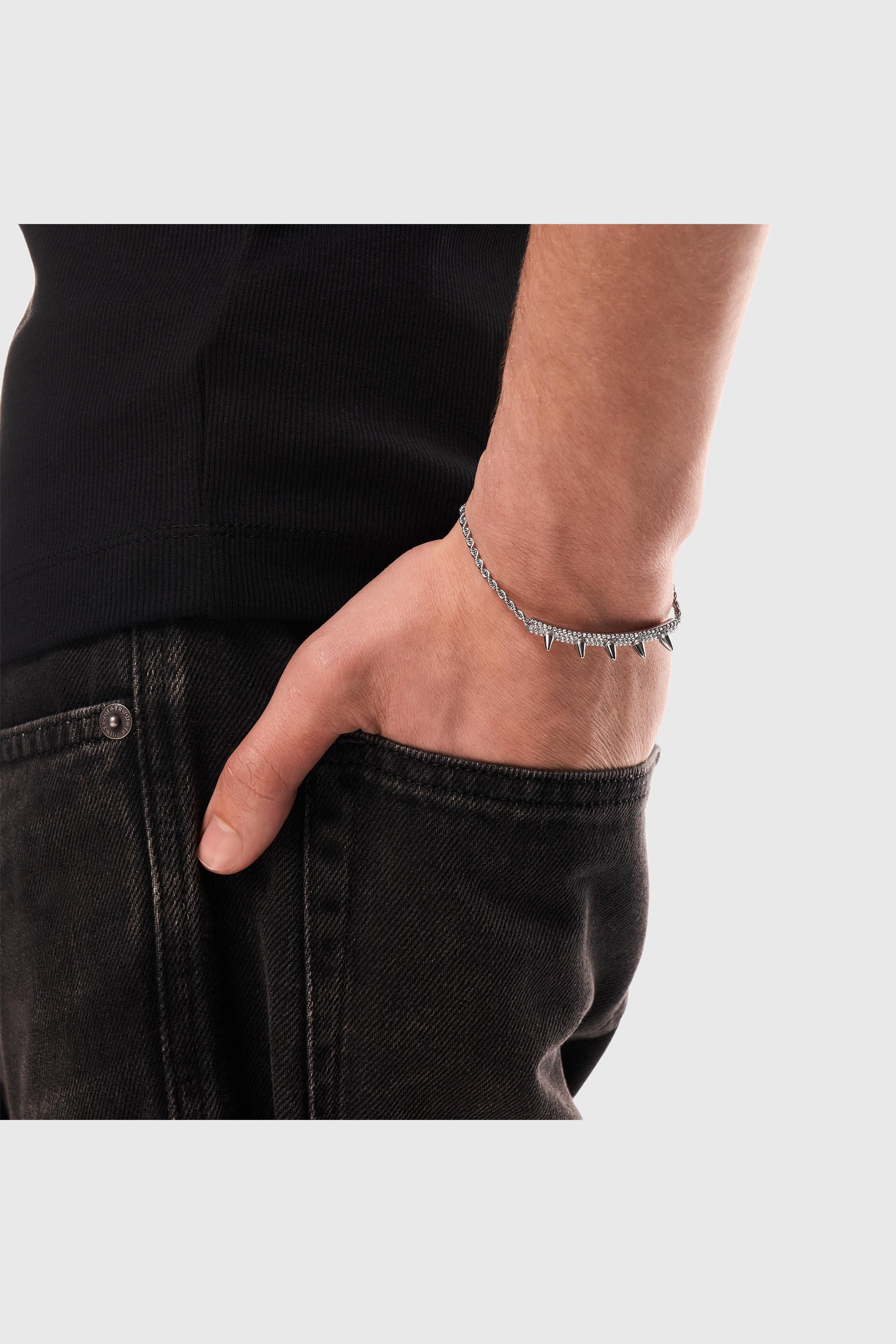 Diesel - DX1725040, Bracelet identit&eacute; en acier inoxydable Mixte in Gris argent&eacute; - 6