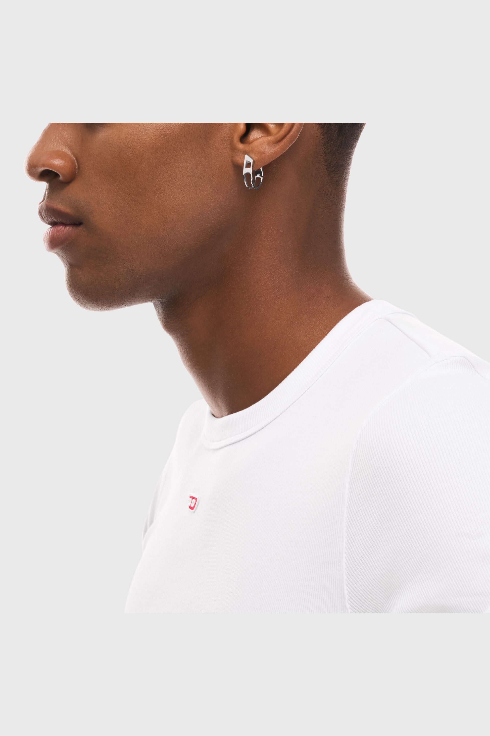 Diesel - DX167340 JEWELLERY, Boucle d&rsquo;oreille cr&eacute;ole en acier inoxydable Mixte in Gris argent&eacute; - 4