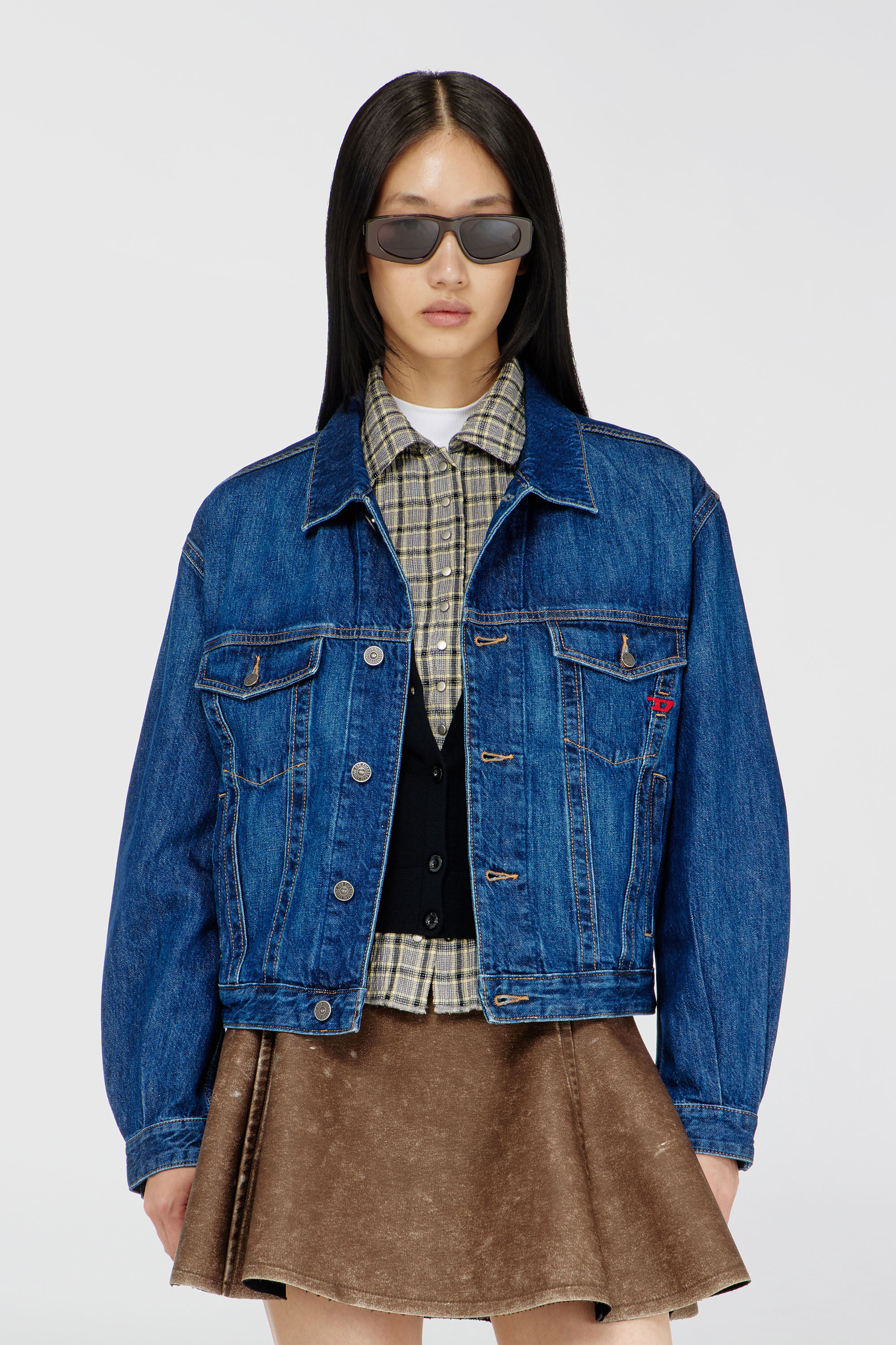 Diesel - D-RANGER, Veste trucker en denim Homme in Bleu - 6