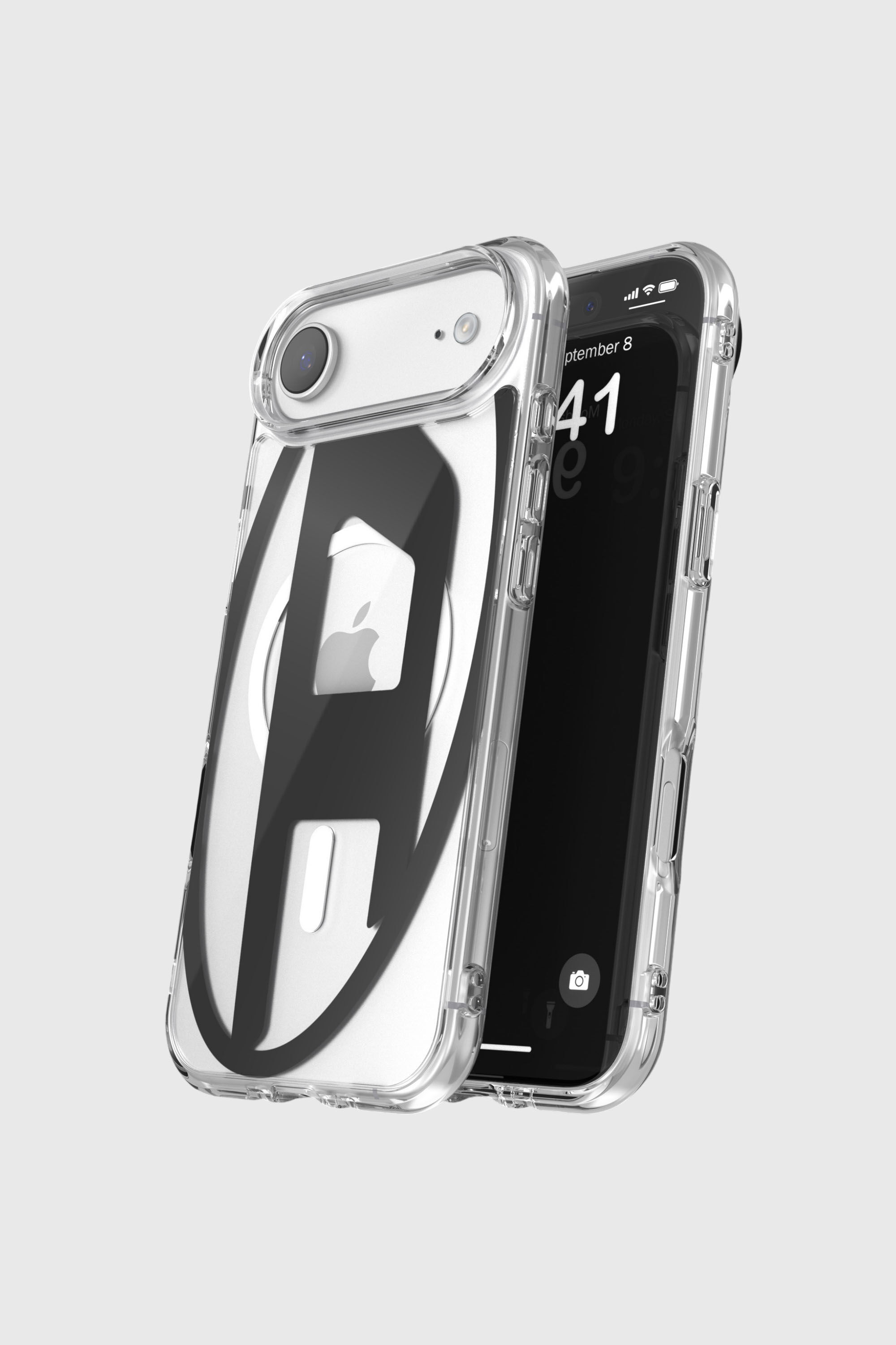 Diesel - 60416 AOP CASE, &Eacute;tui m&eacute;tallique Oval D avec Magsafe pour iPhone 17 Air Mixte in Noir - 4