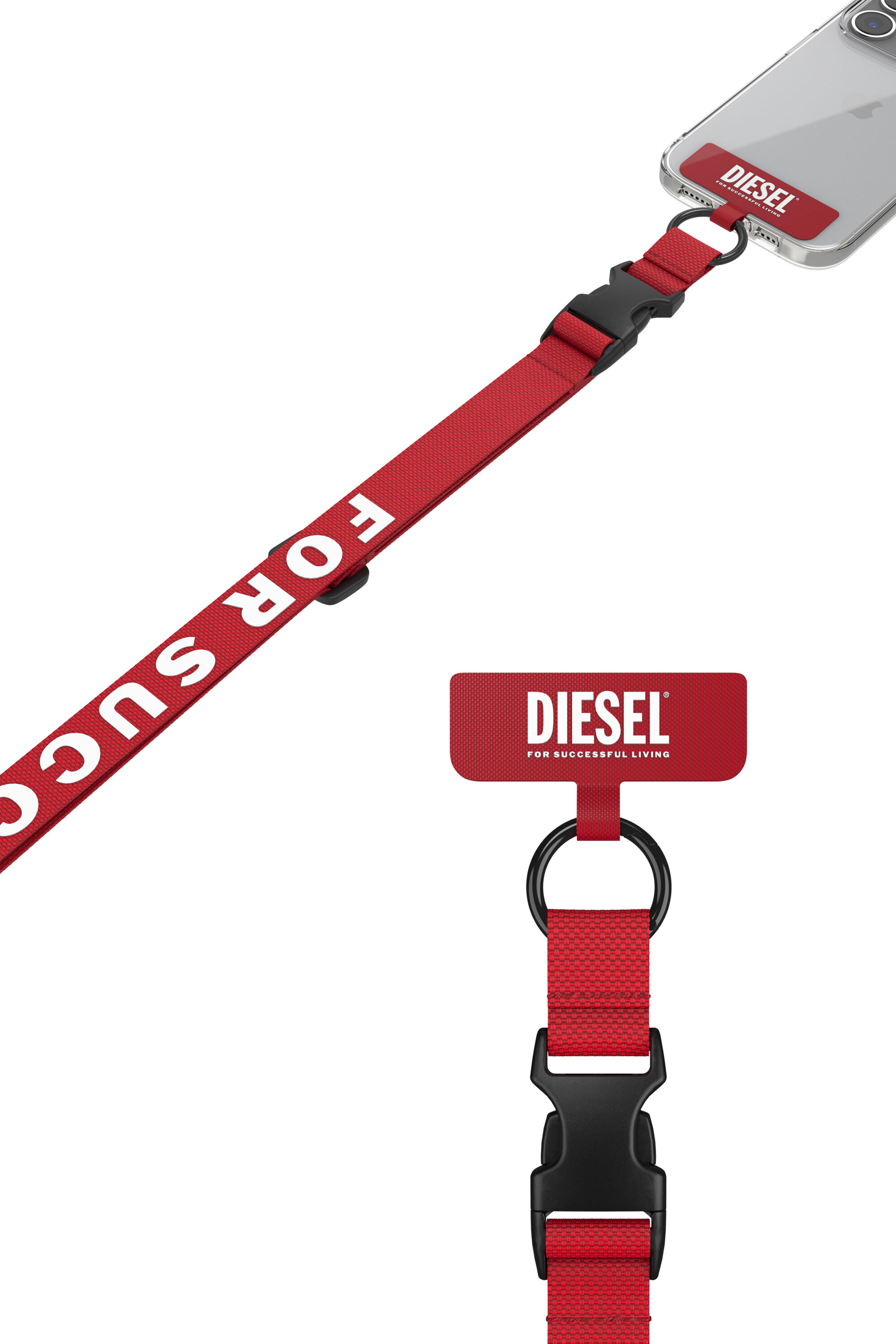 Diesel - 52945 UNIVERSAL NECKLACE, Longe universelle pour smartphone Mixte in Rouge - 4