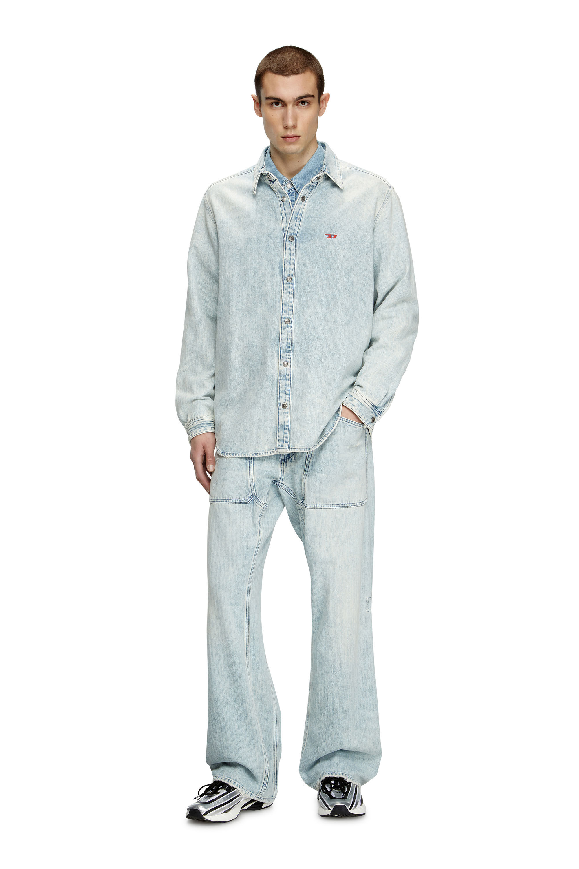 Diesel - Relaxed Jeans D-Zeta 09L60 Homme, Bleu Clair - Image 1