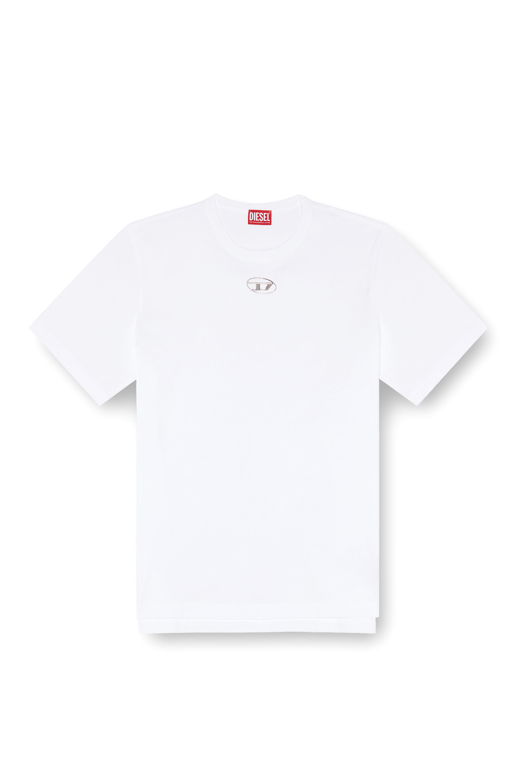 Diesel - T-JUST-OD, T-shirt avec logo moulé par injection Homme in Blanc - 2
