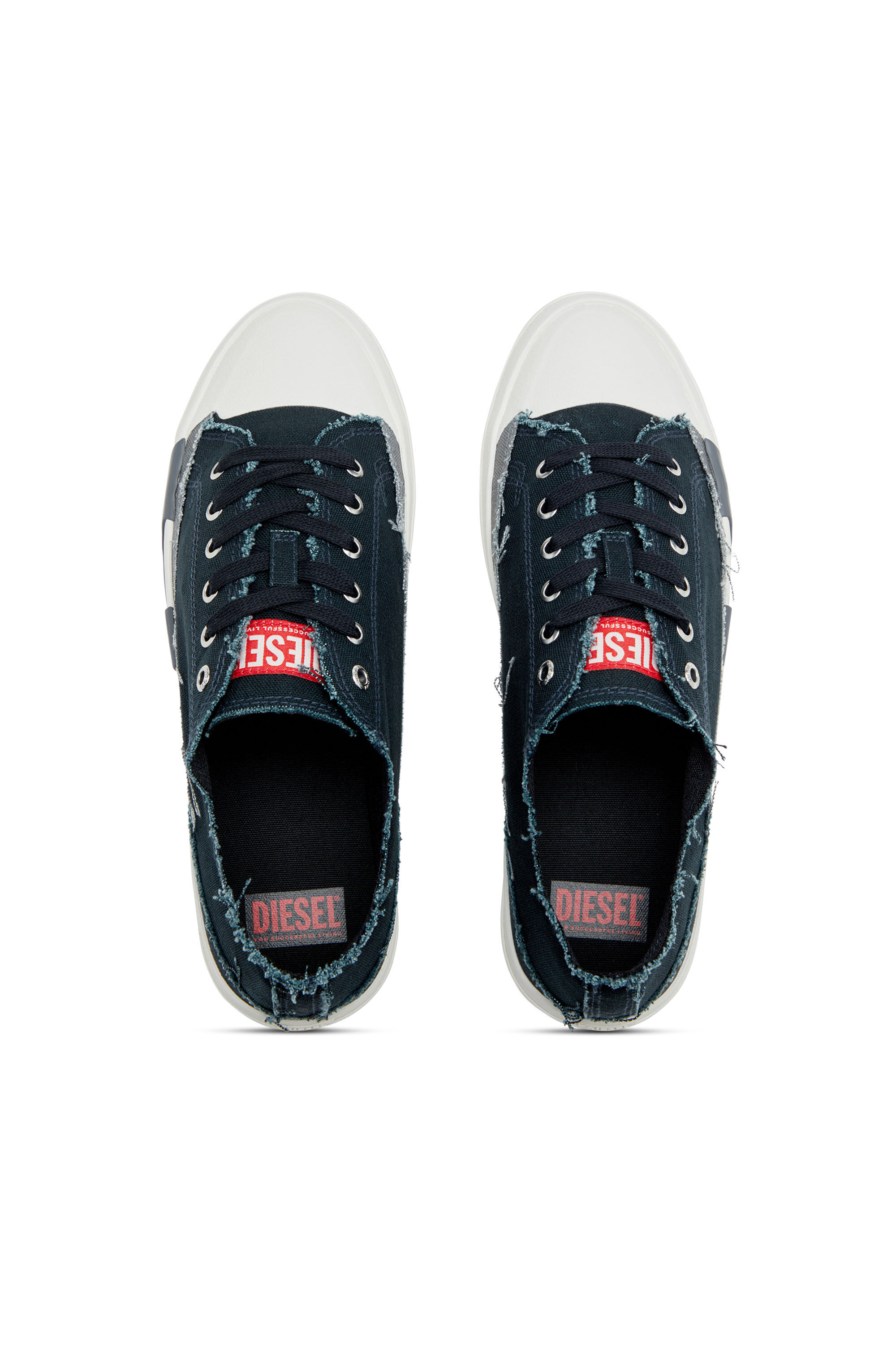 Diesel - S-D-VERSE LOW, S-D-Verse-Baskets en toile effilochée Homme in Polychrome - 4