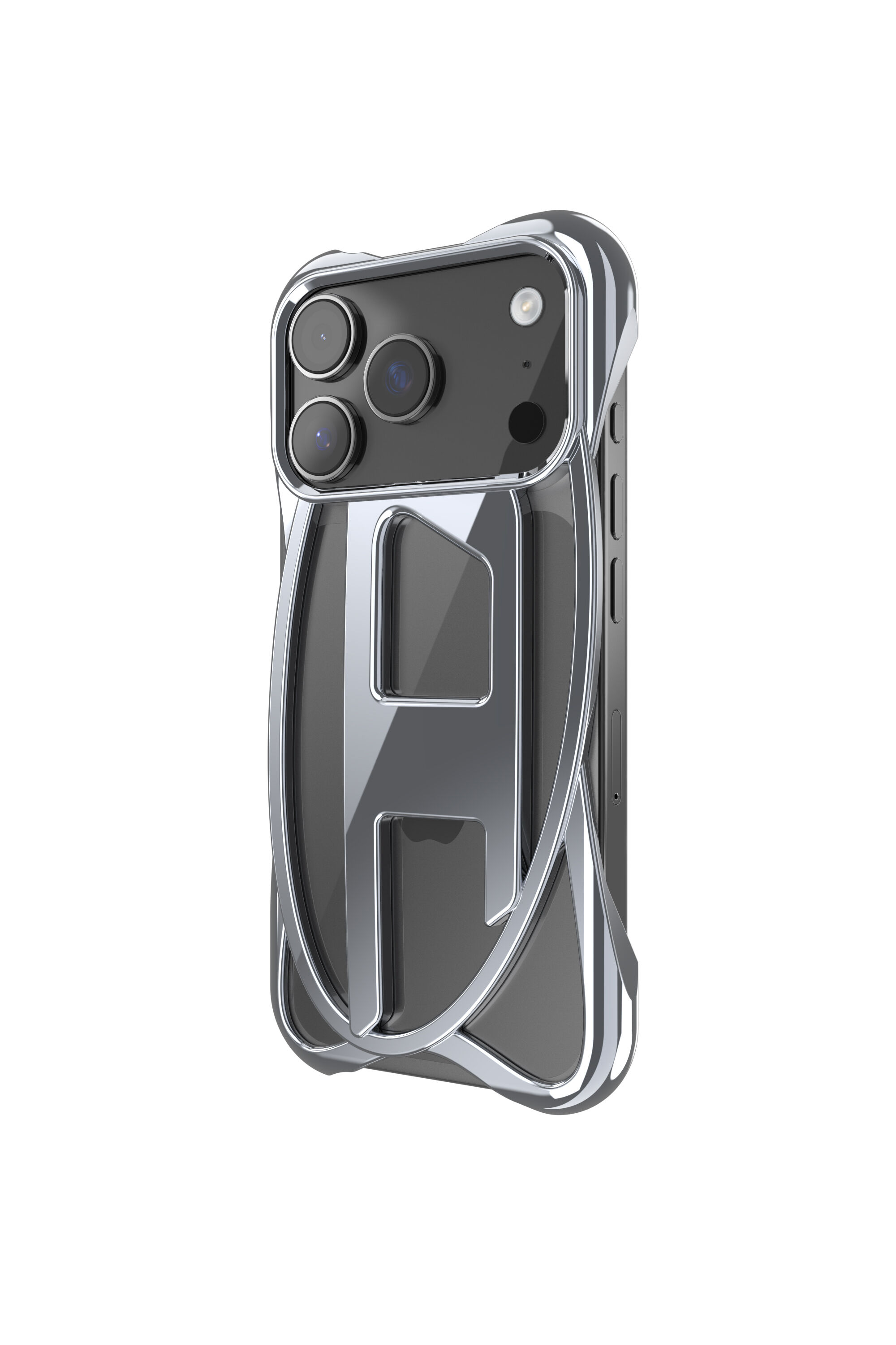 Diesel - 60445  D FRAME CASE, Étui brillant Caged D pour iPhone 17 Pro Mixte in Gris - 5
