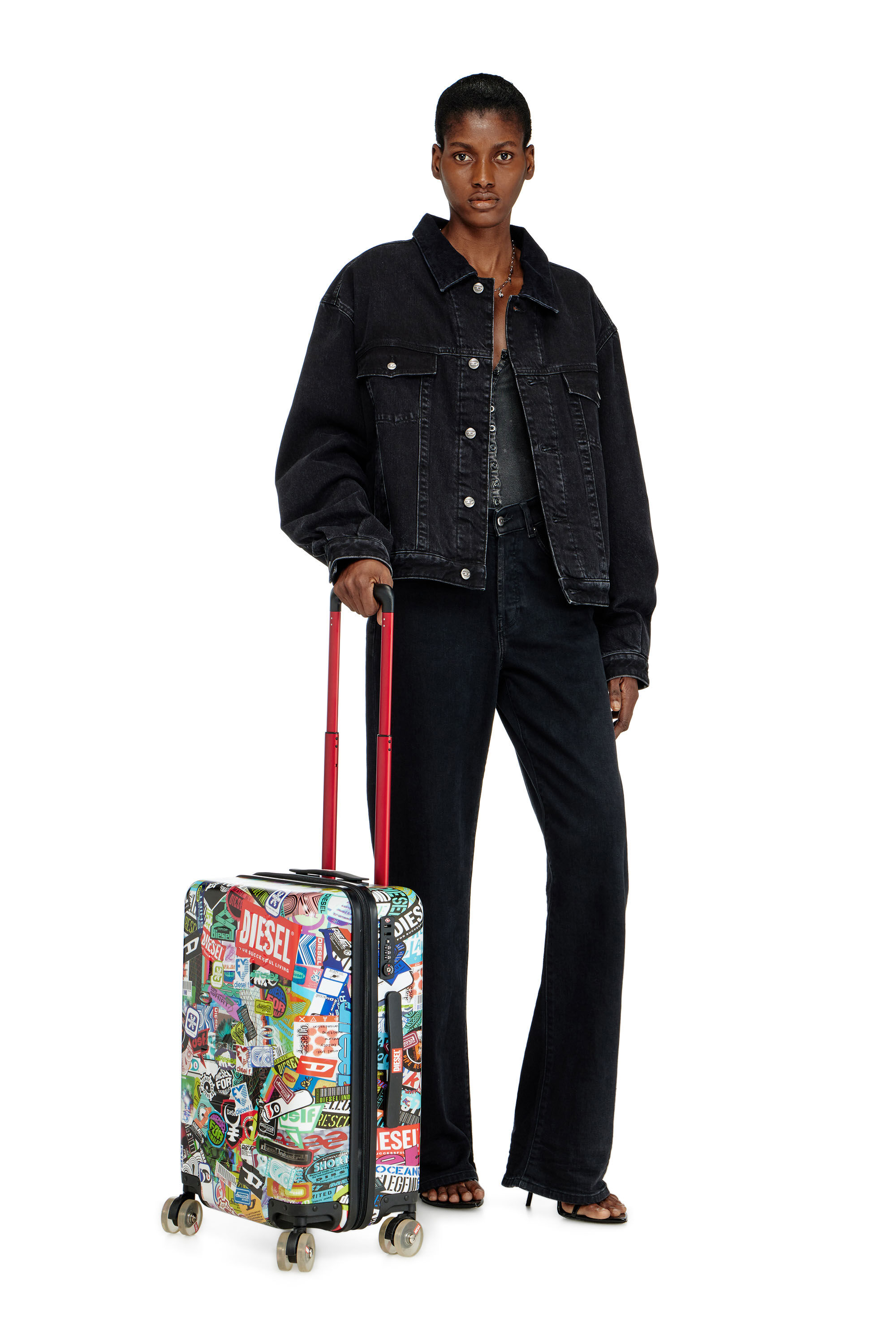 Diesel - DIESEL PC PRINTED TROLLEY-STICKERS- DSL0, Valise taille S style autocollants Mixte in Polychrome - 1