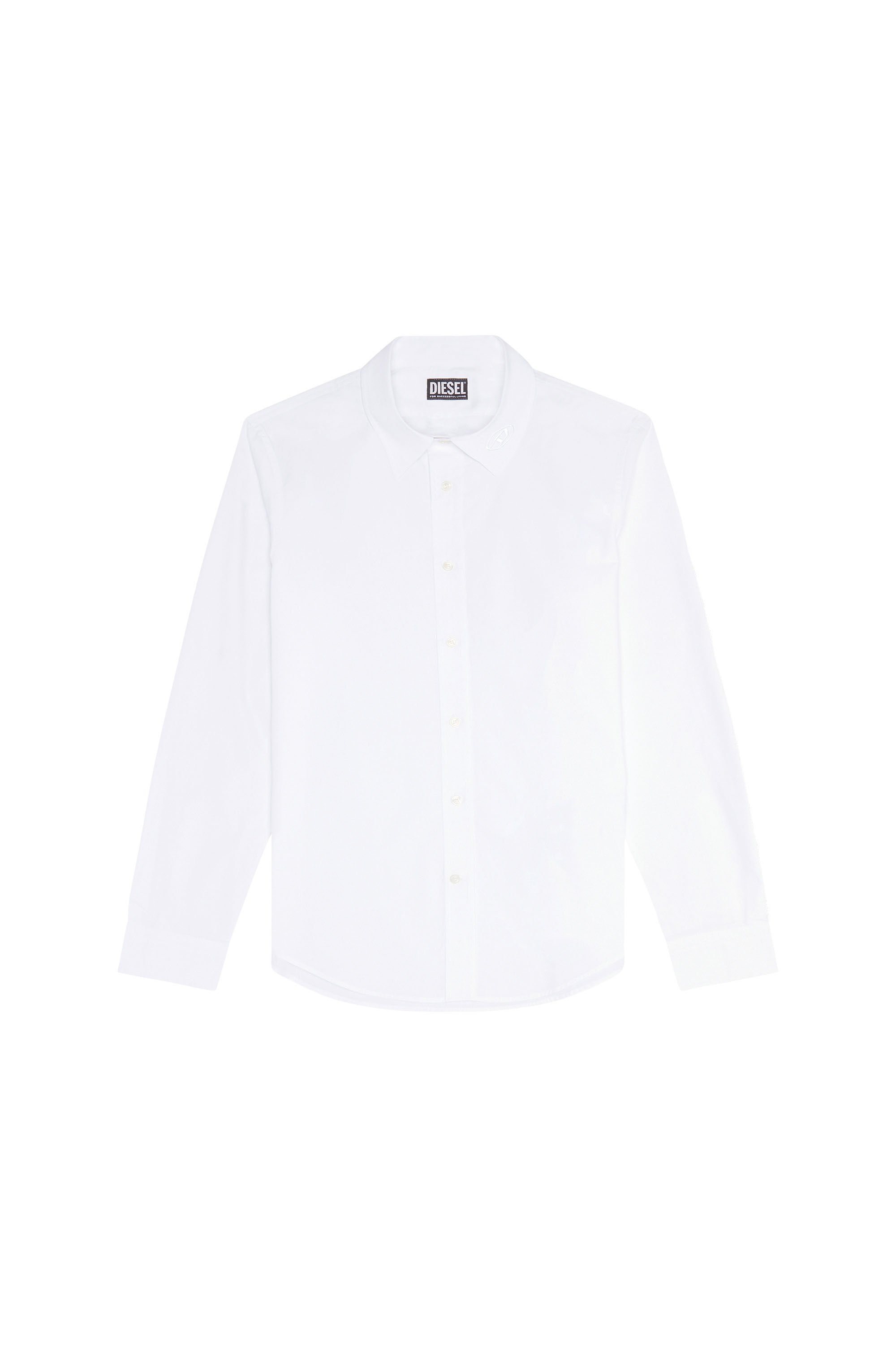 Diesel - S-BEN-CL-A, Chemise en coton avec logo brodé ton sur ton Homme in Blanc - 2