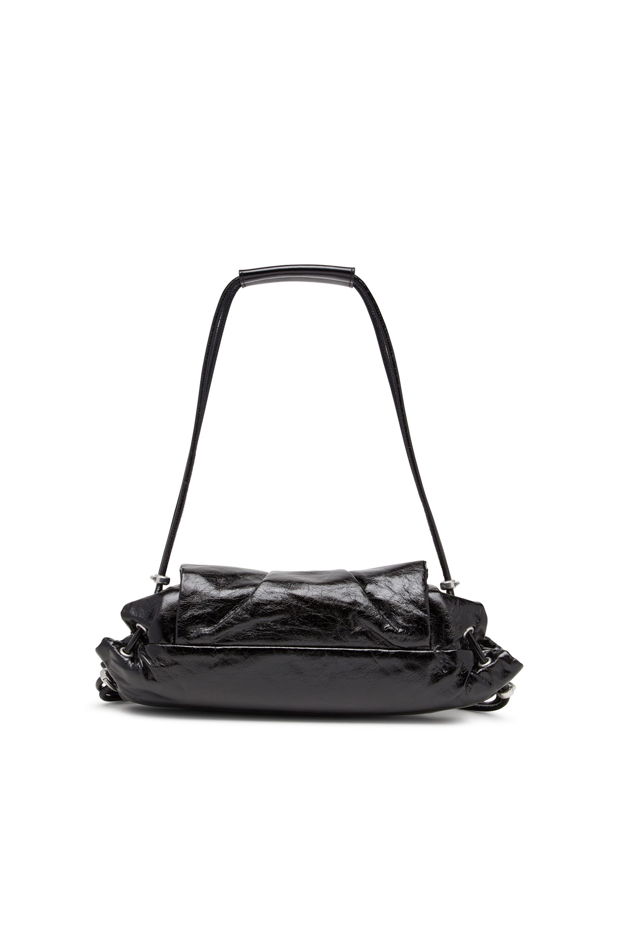 Diesel - SCRUNCH-D SHOULDER S, Scrunch-D S-Sac à bandoulière en cuir froissé Femme in Noir - 3