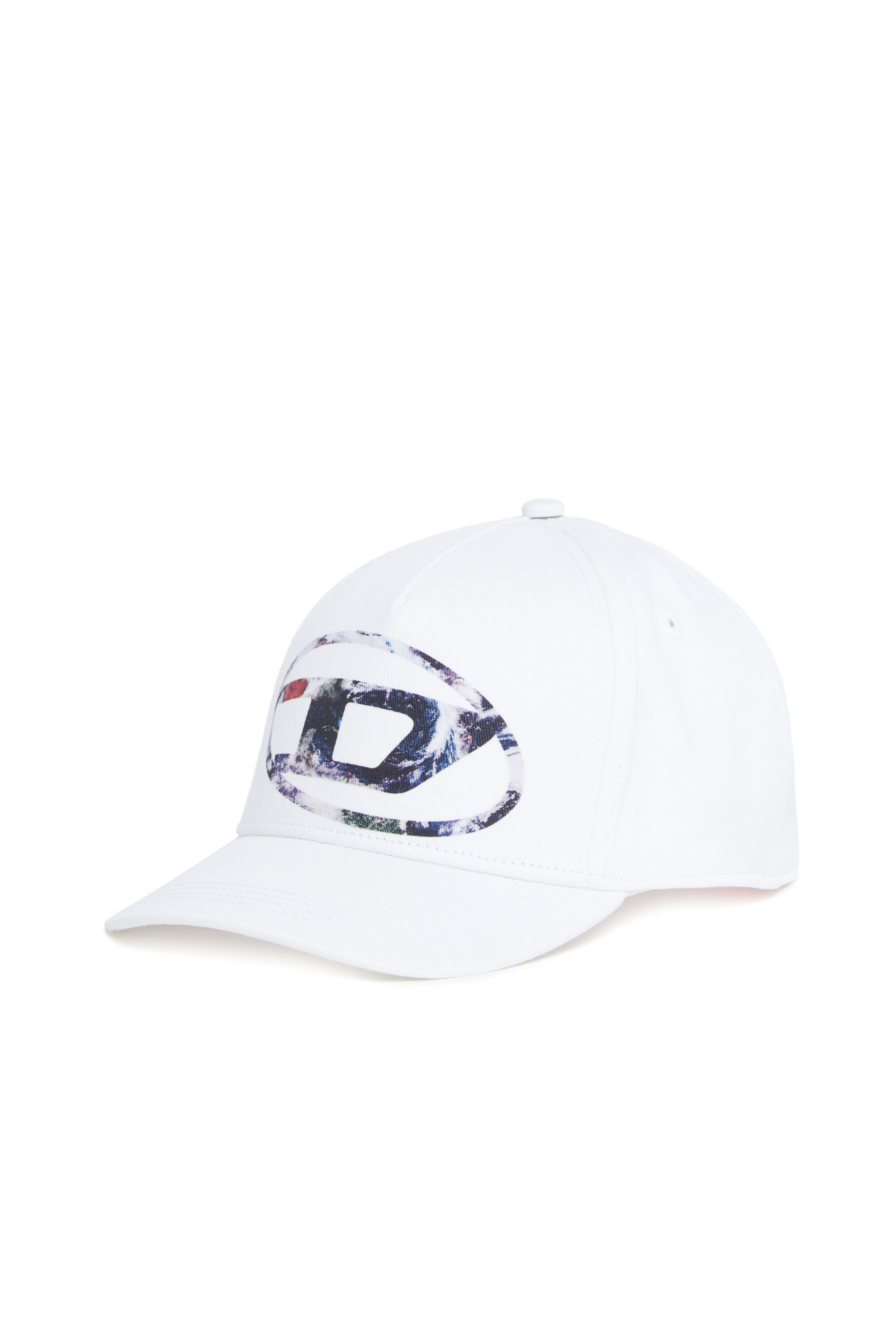 Diesel - FZERIL, Mixte Casquette de baseball avec logo Oval D imprimé Terre in Blanc - Image 1
