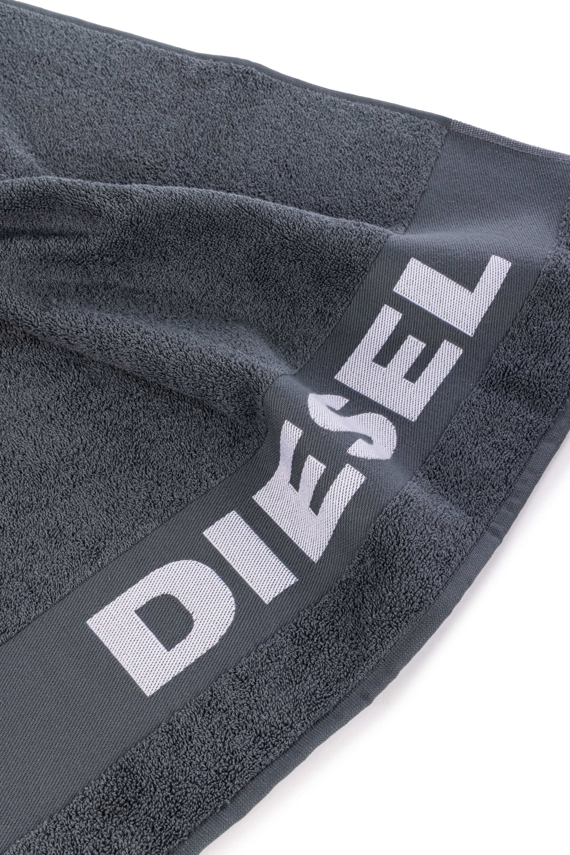 Diesel - 1015131 LOGO-COTTON TOWEL SET 1+1 GREY, Lot de Serviettes en Éponge de Coton avec Logo Mixte in Gris - 2