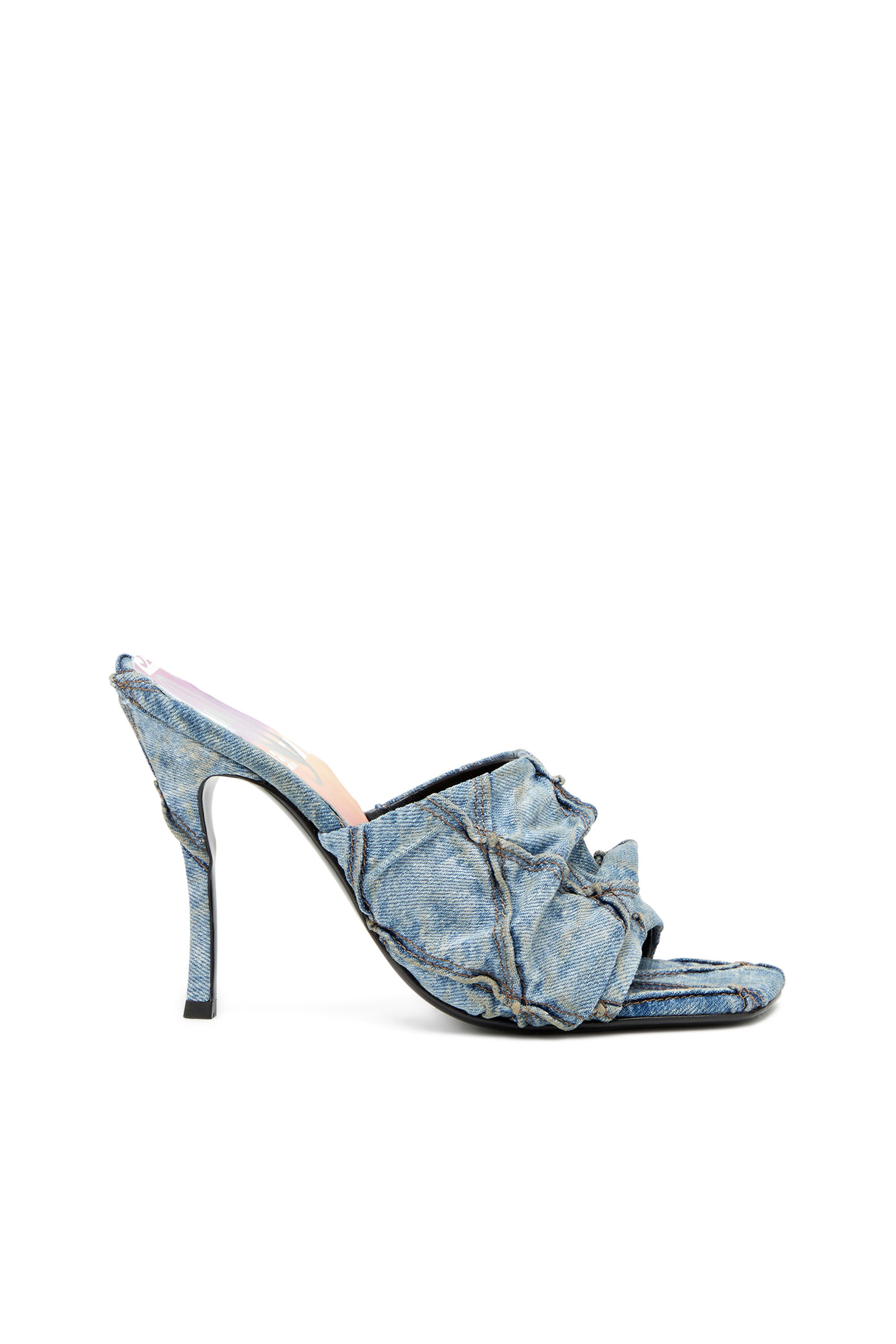 Diesel - D-SYDNEY SDL, Woman D-Sydney-Mule sandals with quilted denim band in Blue - Image 1