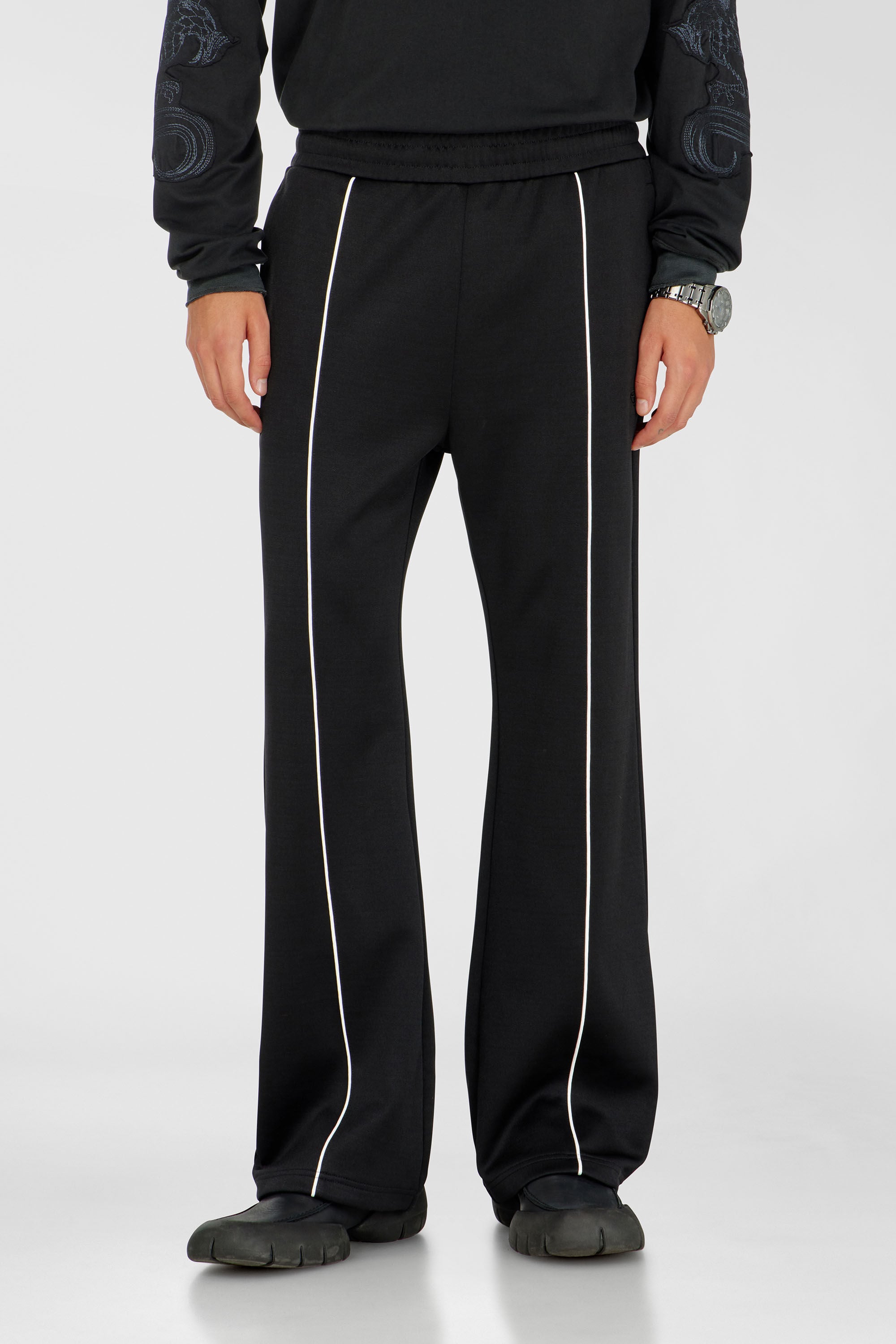 Diesel - P-LOCKING-DO, Man's Track pants with contrast piping in Black - 3