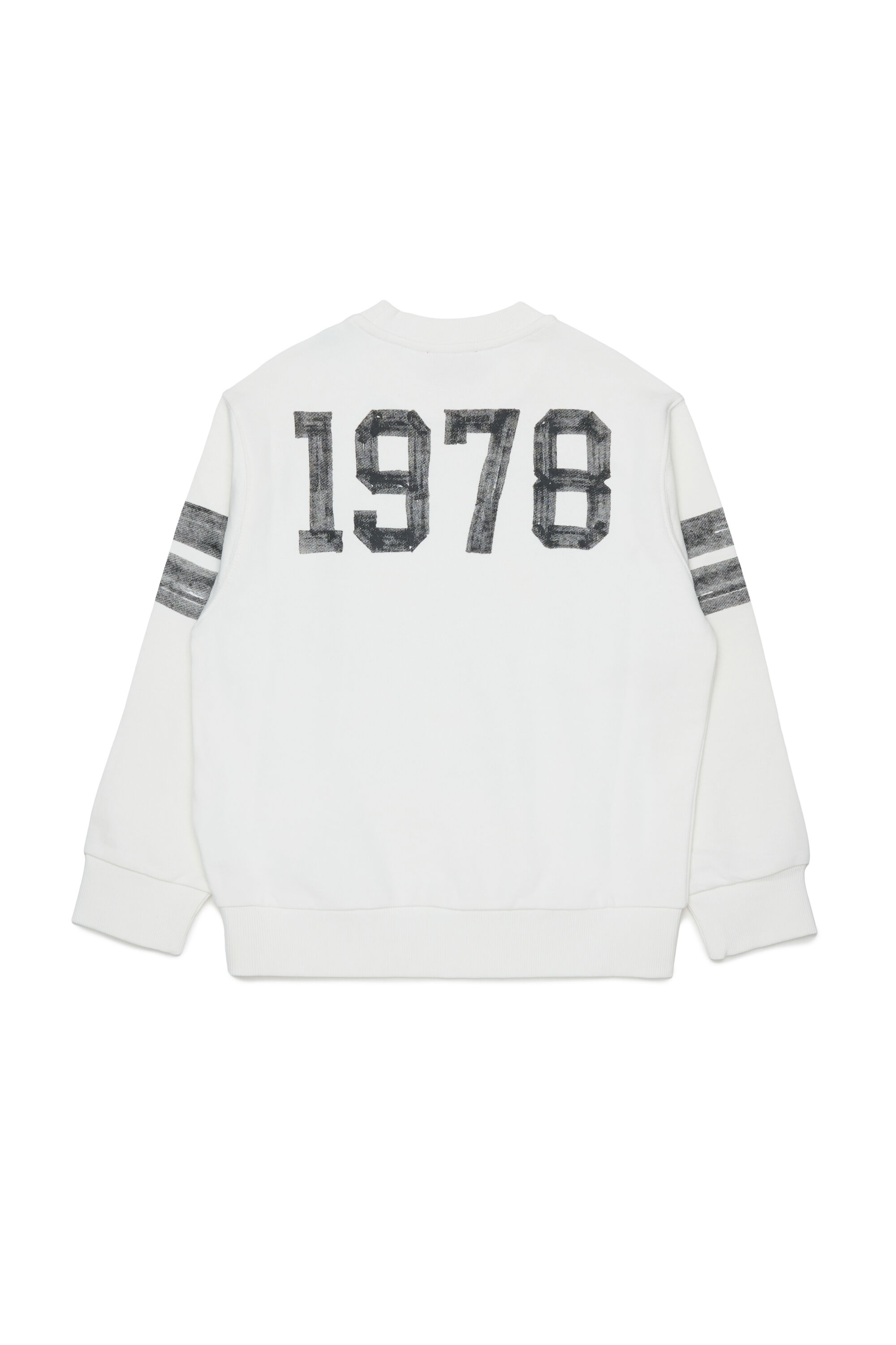Diesel - SBAND OVER, Sweat-shirt avec imprim&eacute;s logo style coll&egrave;ge Homme in Blanc - 2