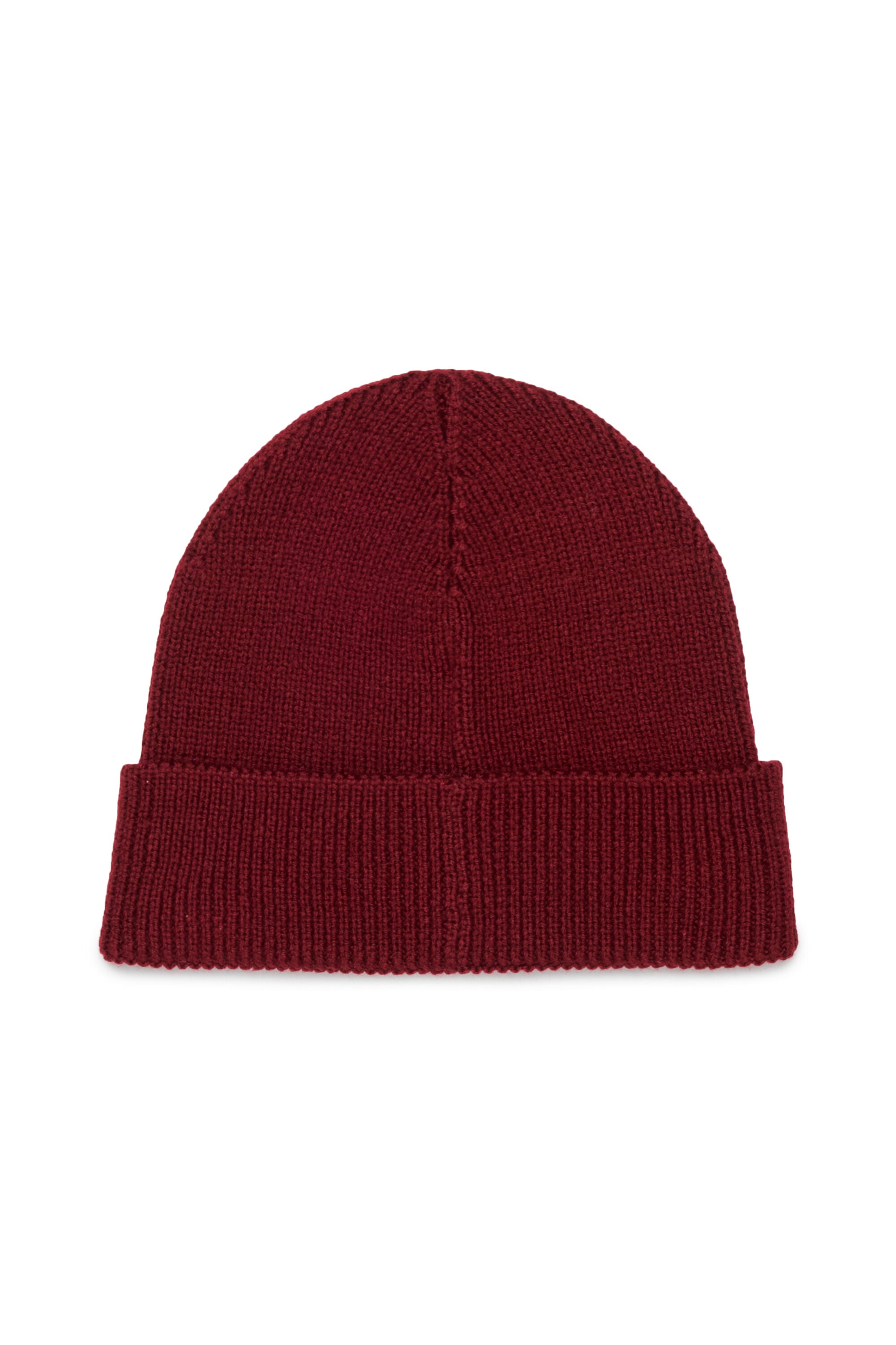 Diesel - FLOT, Bonnet en laine m&eacute;lang&eacute;e avec patch logo D Mixte in Rouge - 2