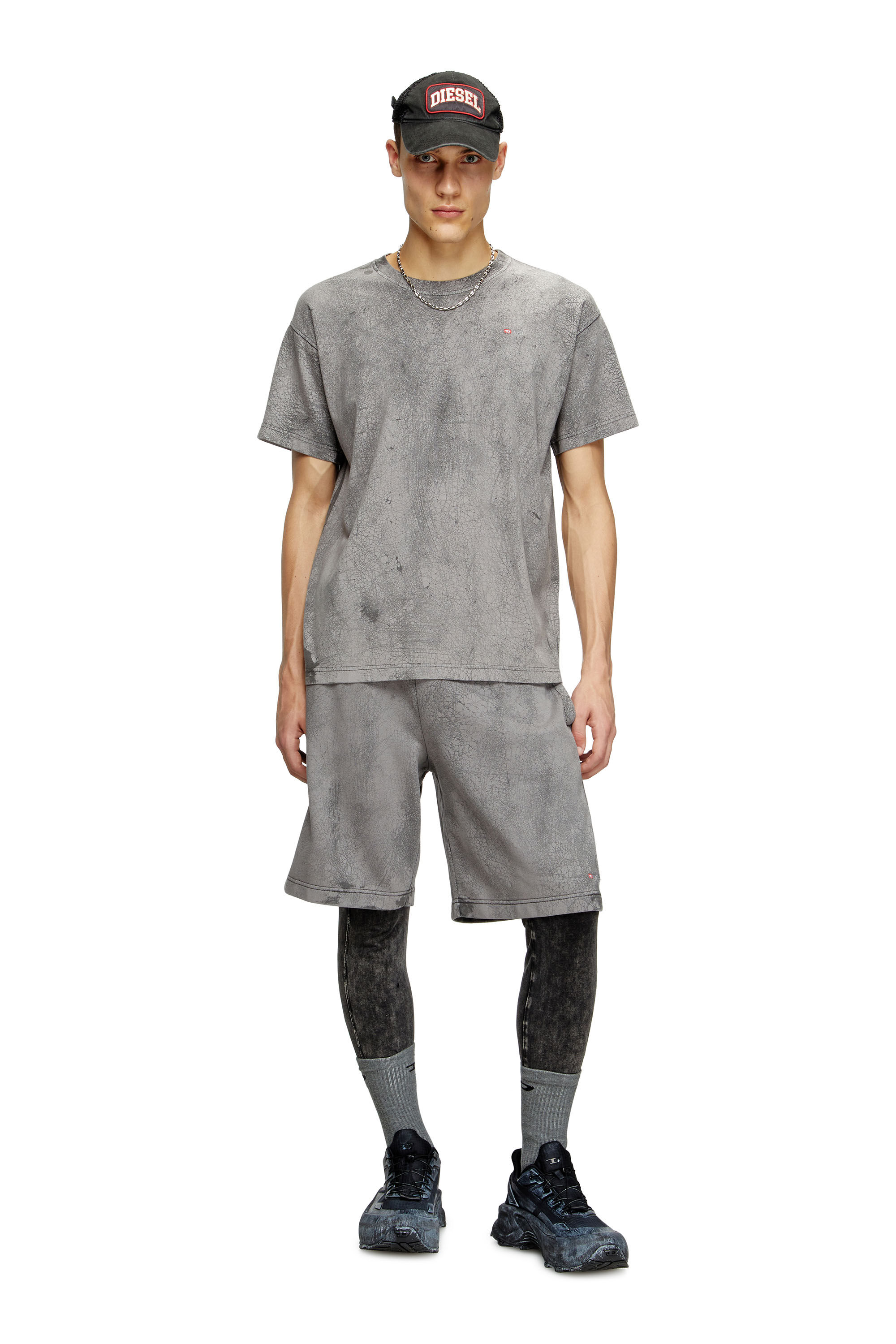 Diesel - T-NORM-T8, T-shirt en jersey ciré Homme in Gris - 1