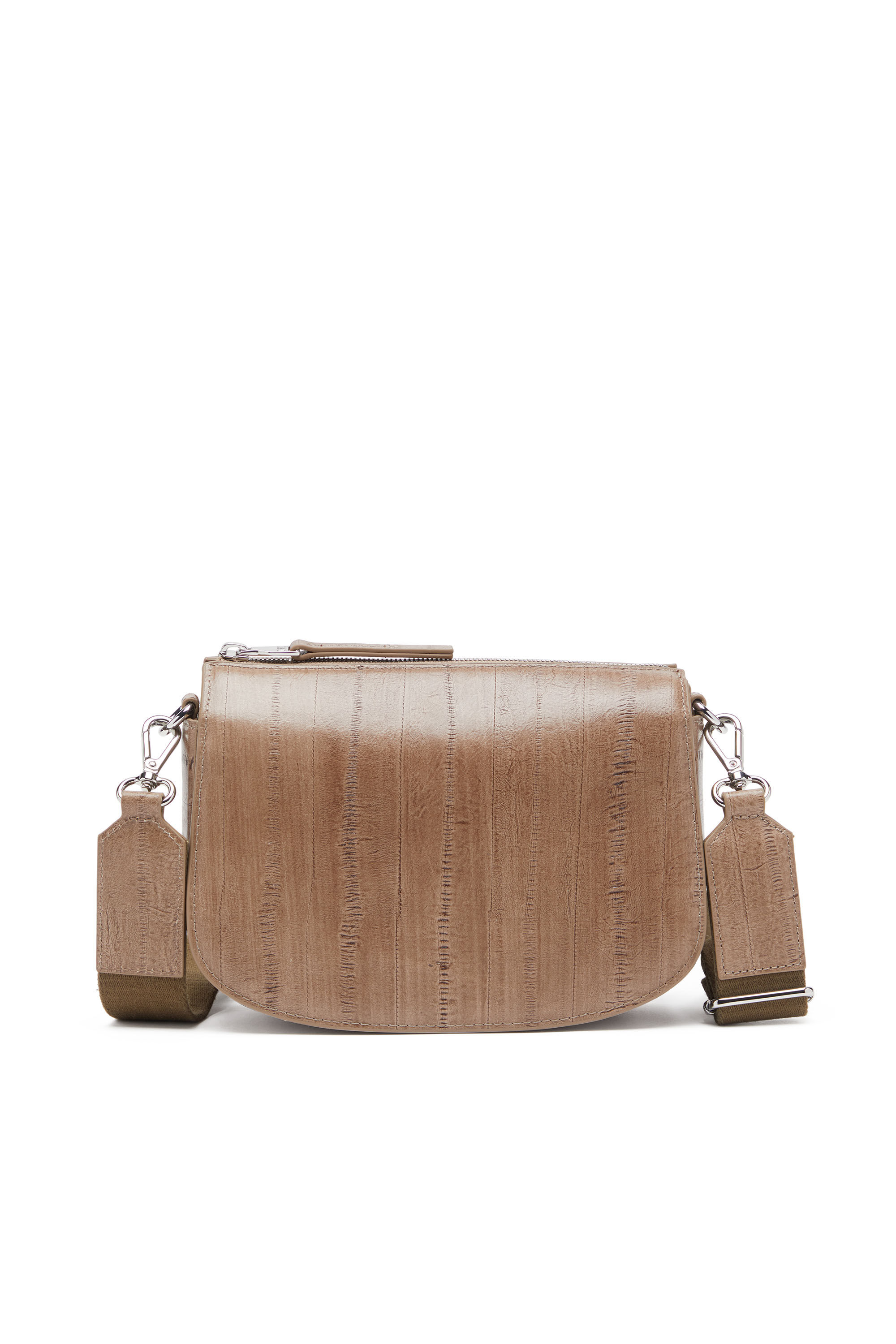 Diesel - 1DR CAMERA BAG, 1DR-Sac caméra en cuir effet anguille Mixte in Marron - 3