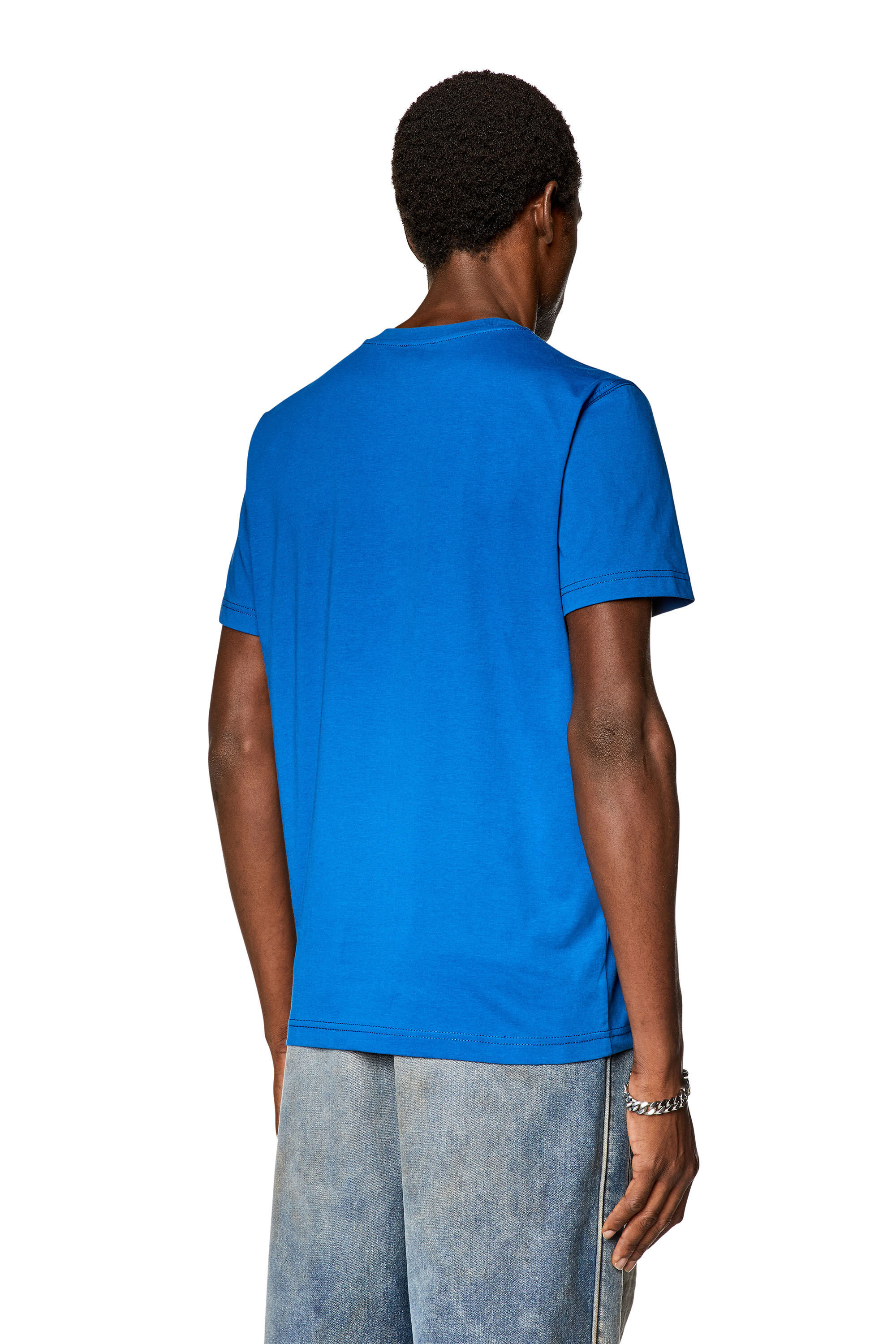 Diesel - T-DIEGOR-K68, T-shirt avec logos métallisés Homme in Bleu - 4