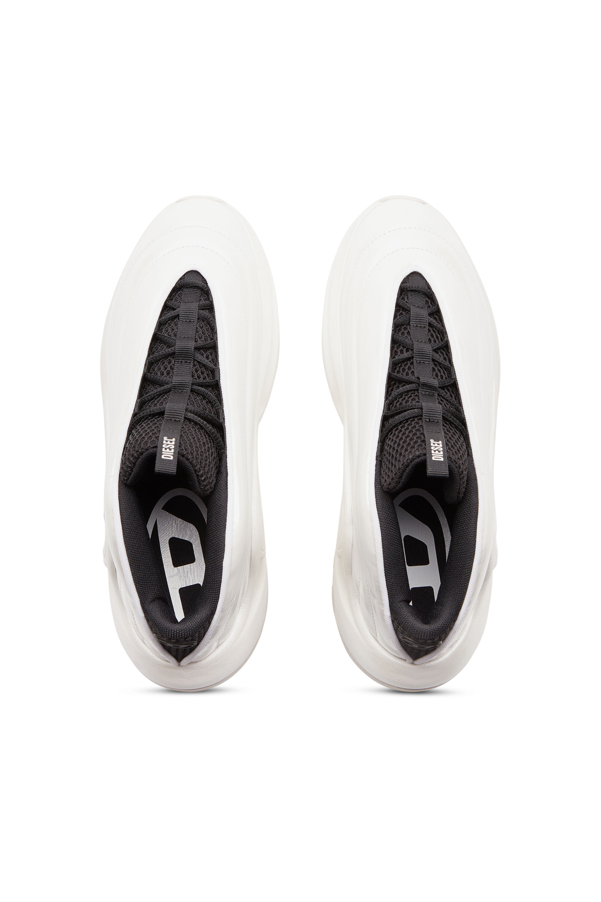 Diesel - S-D-RUNNER X, Unisex's S-D-Runner-Slip-on sneakers with Oval D instep in White/Black - 4
