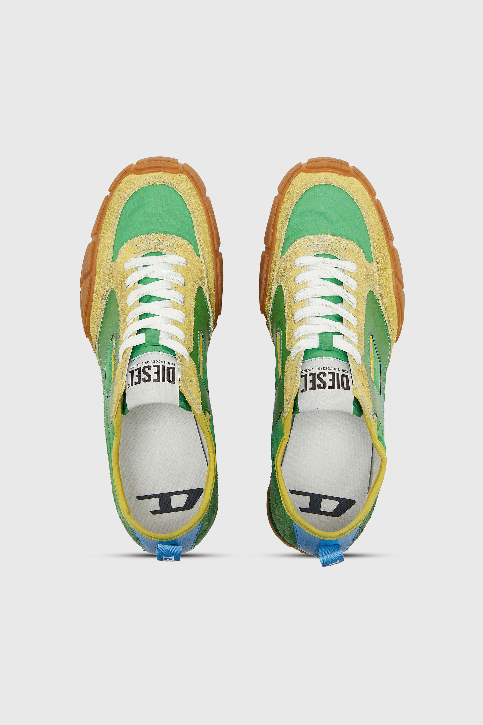 Diesel - S-PAGODHA LOW, S-Pagodha - Baskets en cuir et nylon Homme in Vert - 4