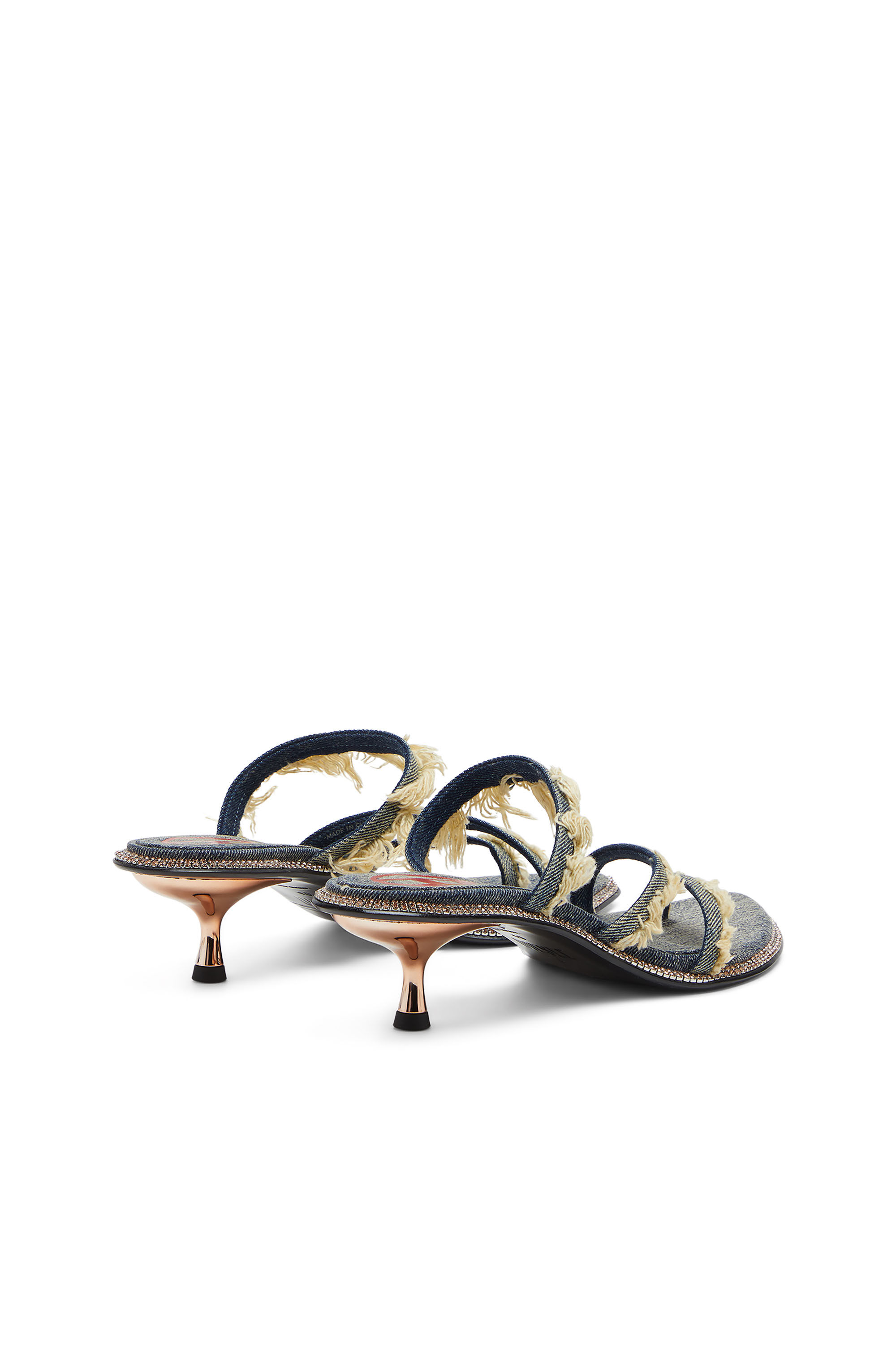 Diesel - D-HAVANNA KITTIE, D-Havanna Kittie-Mules en denim effiloché avec cristaux Femme in Bleu - 3