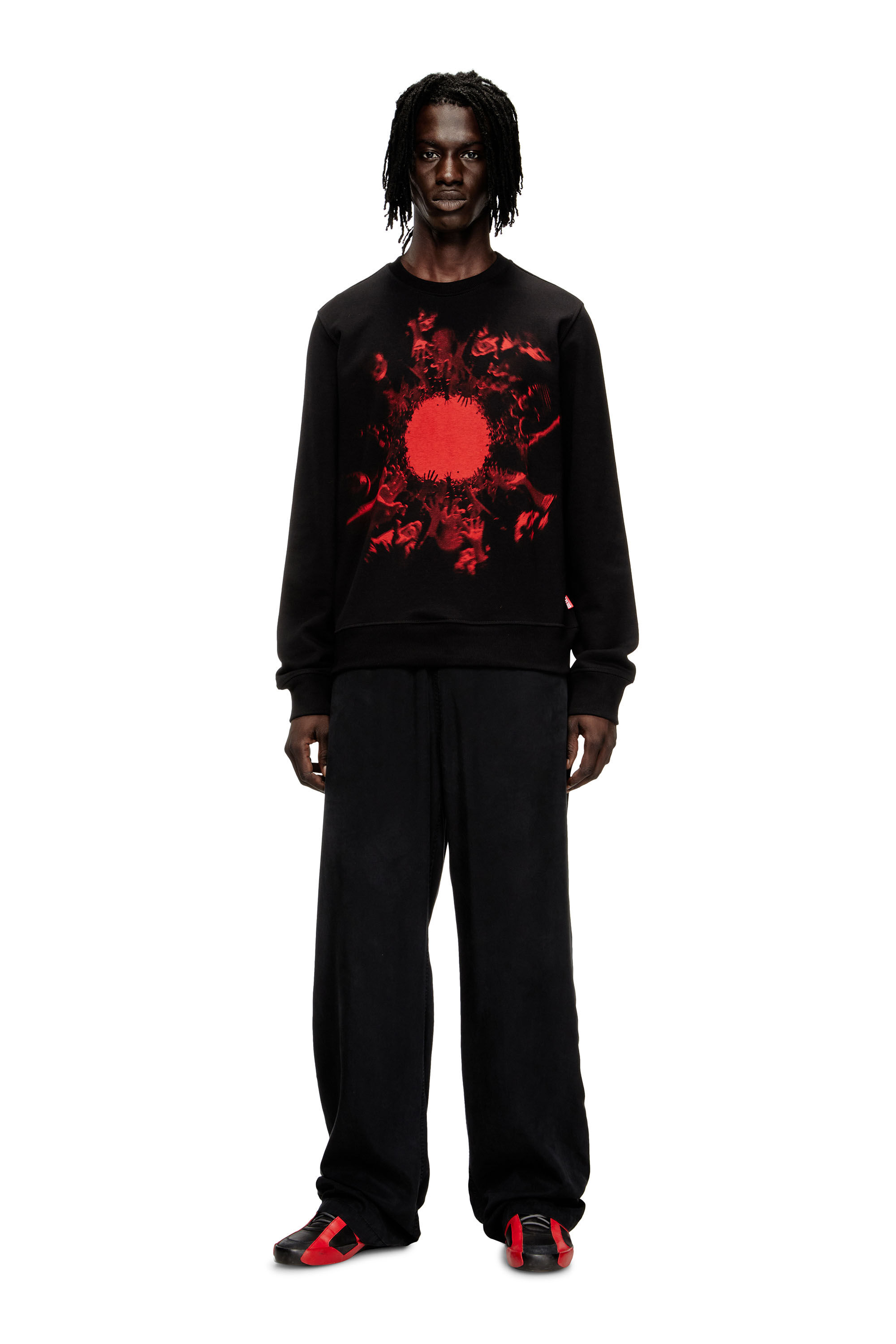 Diesel - S-GINN-T3, Sweat en coton avec impression graphique Homme in Noir - 1