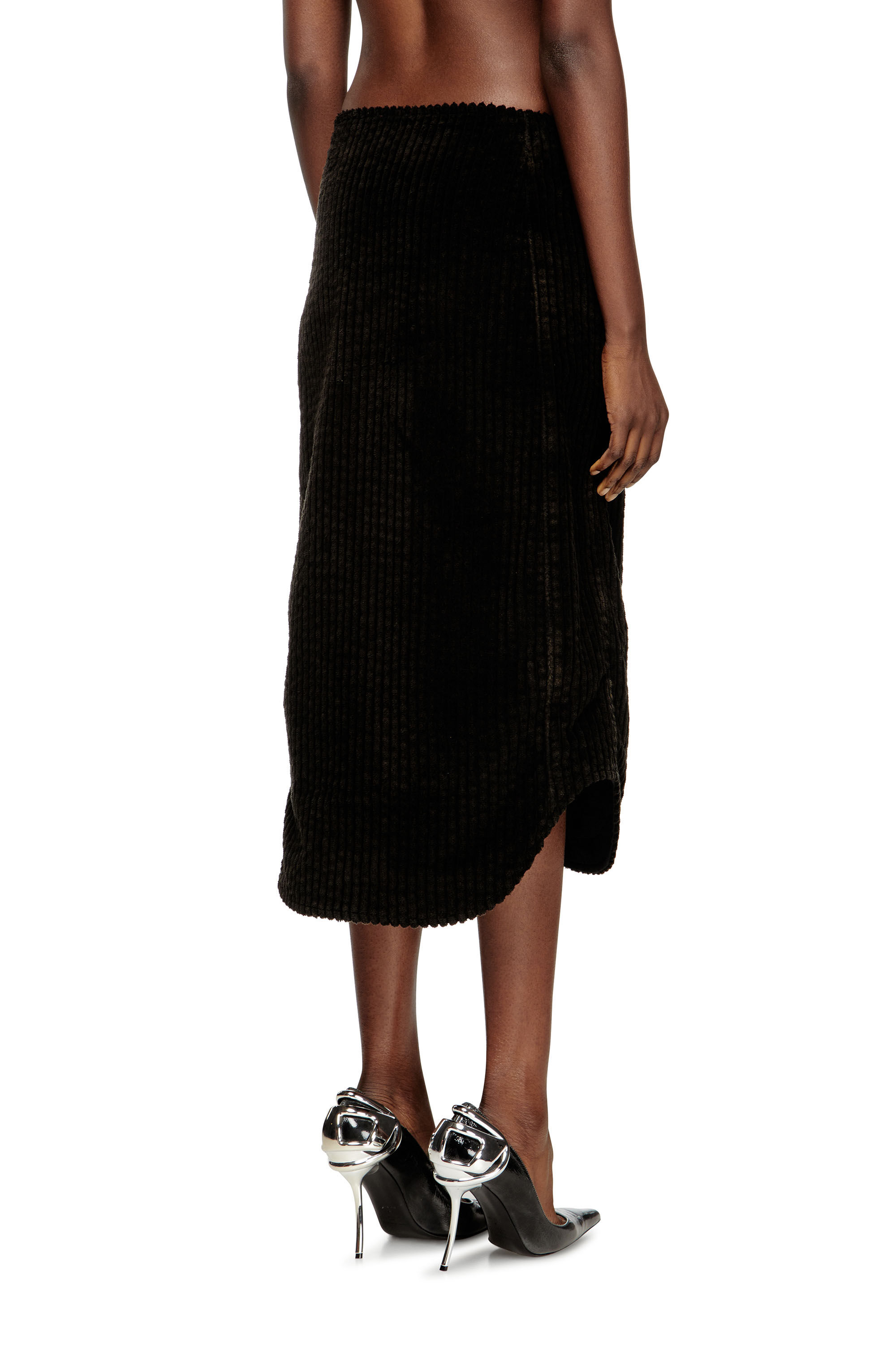 Diesel - O-LLIPOP, Jupe midi en coton avec zip Femme in ToBeDefined - 4